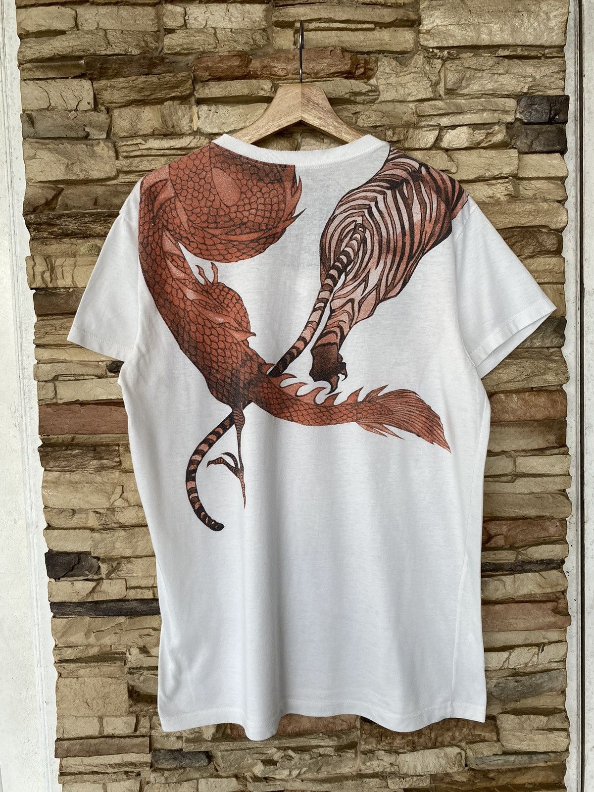 Japanese Brand Sukajan Dragon Vs Tiger V Neck Tees Size US L / EU 52-54 / 3 - 2 Thumbnail