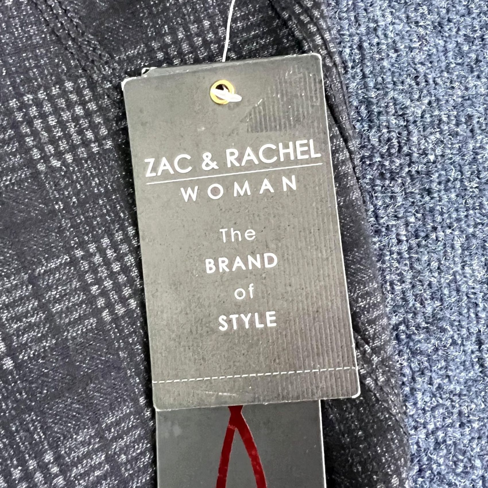 Vintage Zac & Rachel Woman Plus Size Dress Pants Gray Plaid Ponte Tapered Leg Pull On Size 40" / US 18 - 3 Thumbnail
