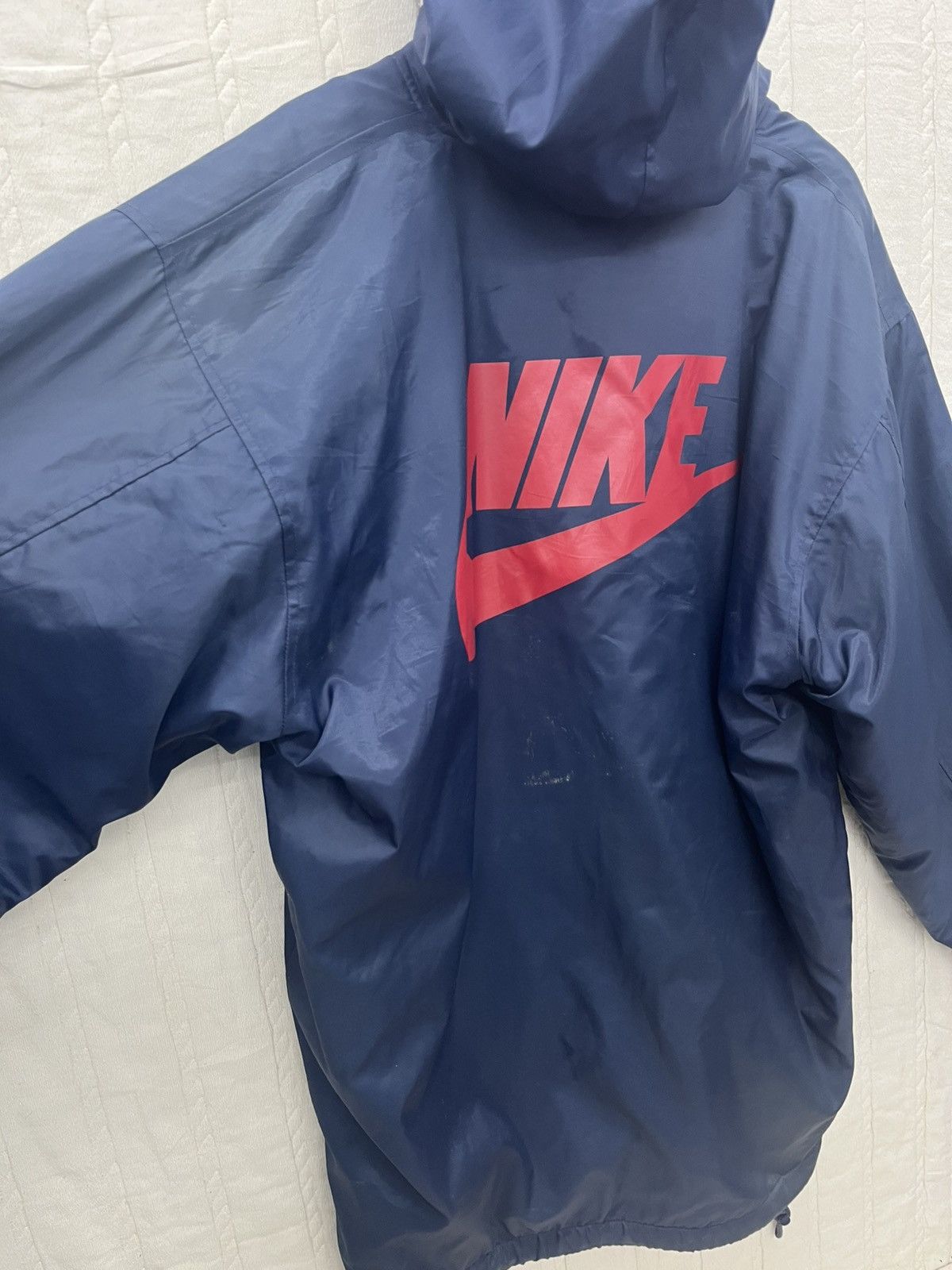 Japanese Brand × Nike × Vintage ARCHIVES🔥NIKE SWOOSH BACK HIT SHEARLING JACKET HOODED Size US L / EU 52-54 / 3 - 8 Thumbnail