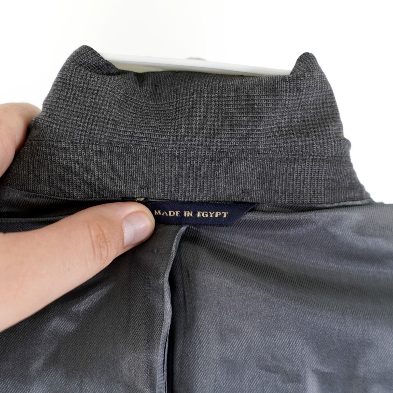 Banana Republic Banana Republic Tailored Fit Wool Gray Glen Plaid W/ Blue 1 Size 36R - 12 Thumbnail