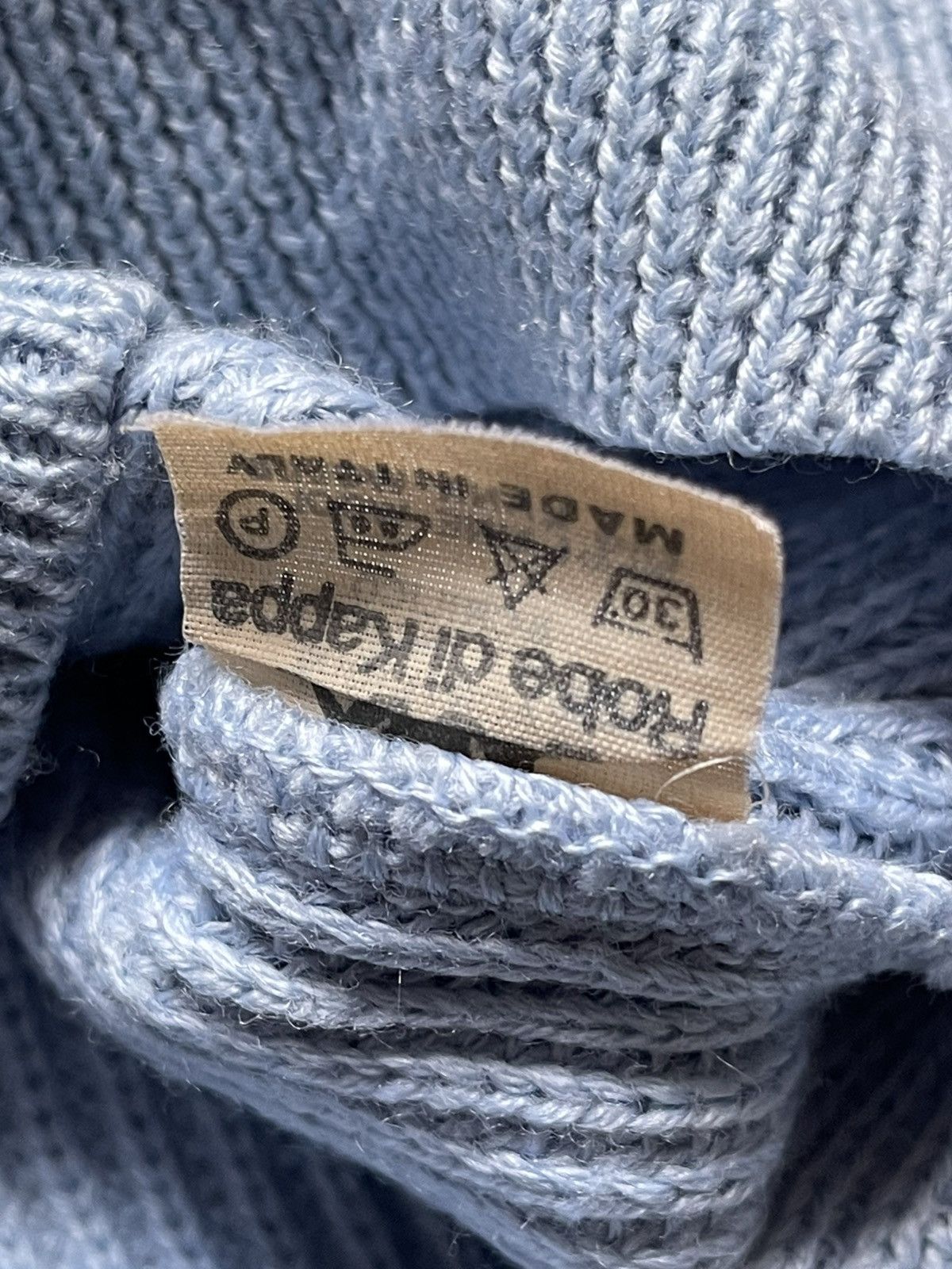 Kappa Vintage Robe Di Kappa Wool Sweater 80s baby blue Size US XL / EU 56 / 4 - 4 Thumbnail