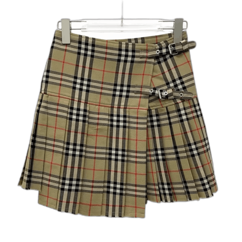 Burberry Burberry Classic Check Pleated Skirt in Brown Size 40" / US 18 - 1 Thumbnail