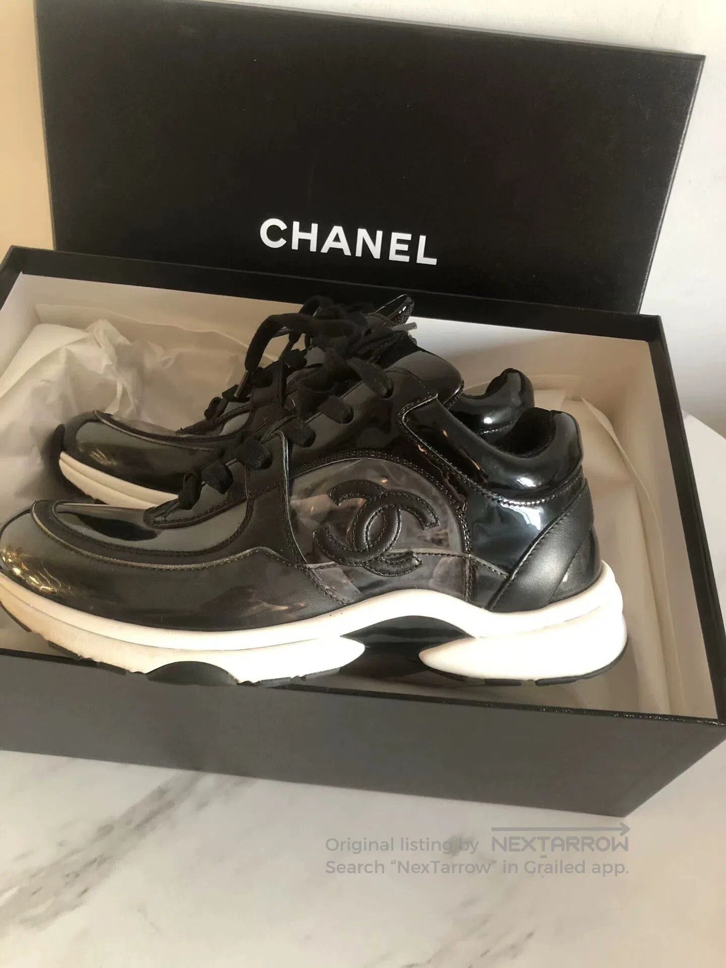 Chanel Chanel Black Athletic Sneakers for Women. Size US 5 / IT 35 - 1 Thumbnail