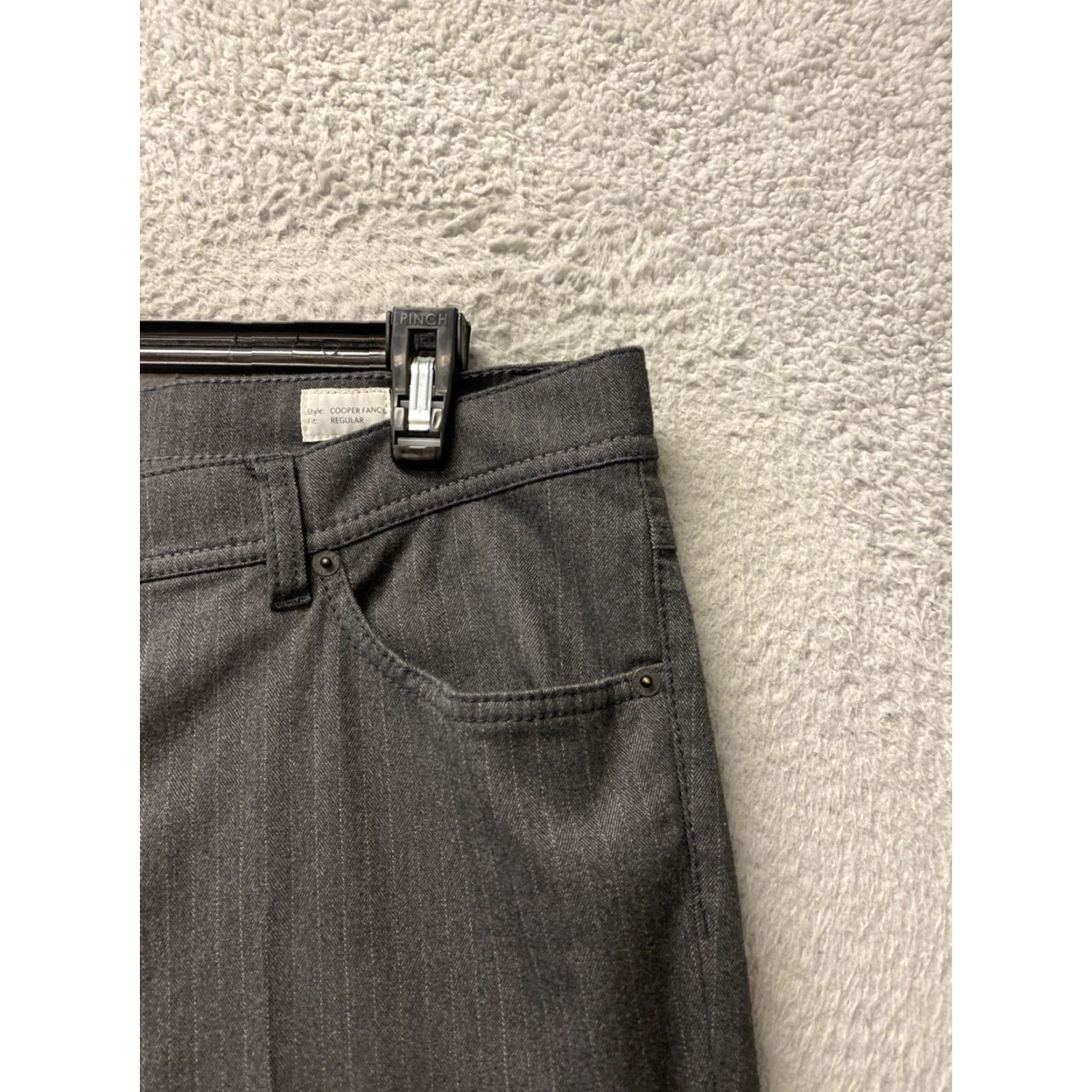 BRAX BRAX Feel Good Pants Mens 38x28 Gray Flat Front Dress Pants Slim/Classic Straight Leg 5-Pocket Comfortable Easy Care N/A Size US 38 / EU 54 - 3 Thumbnail