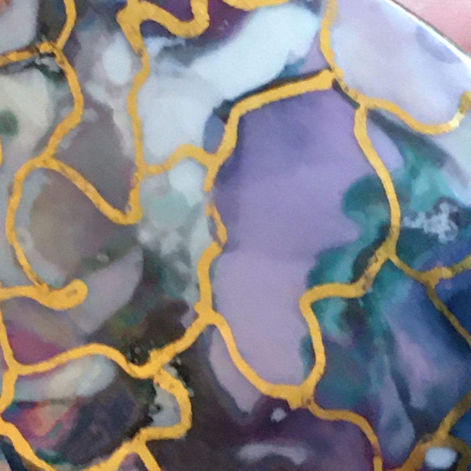 Vintage Vintage hand painted ceramic pendant on chain Size ONE SIZE - 8 Thumbnail