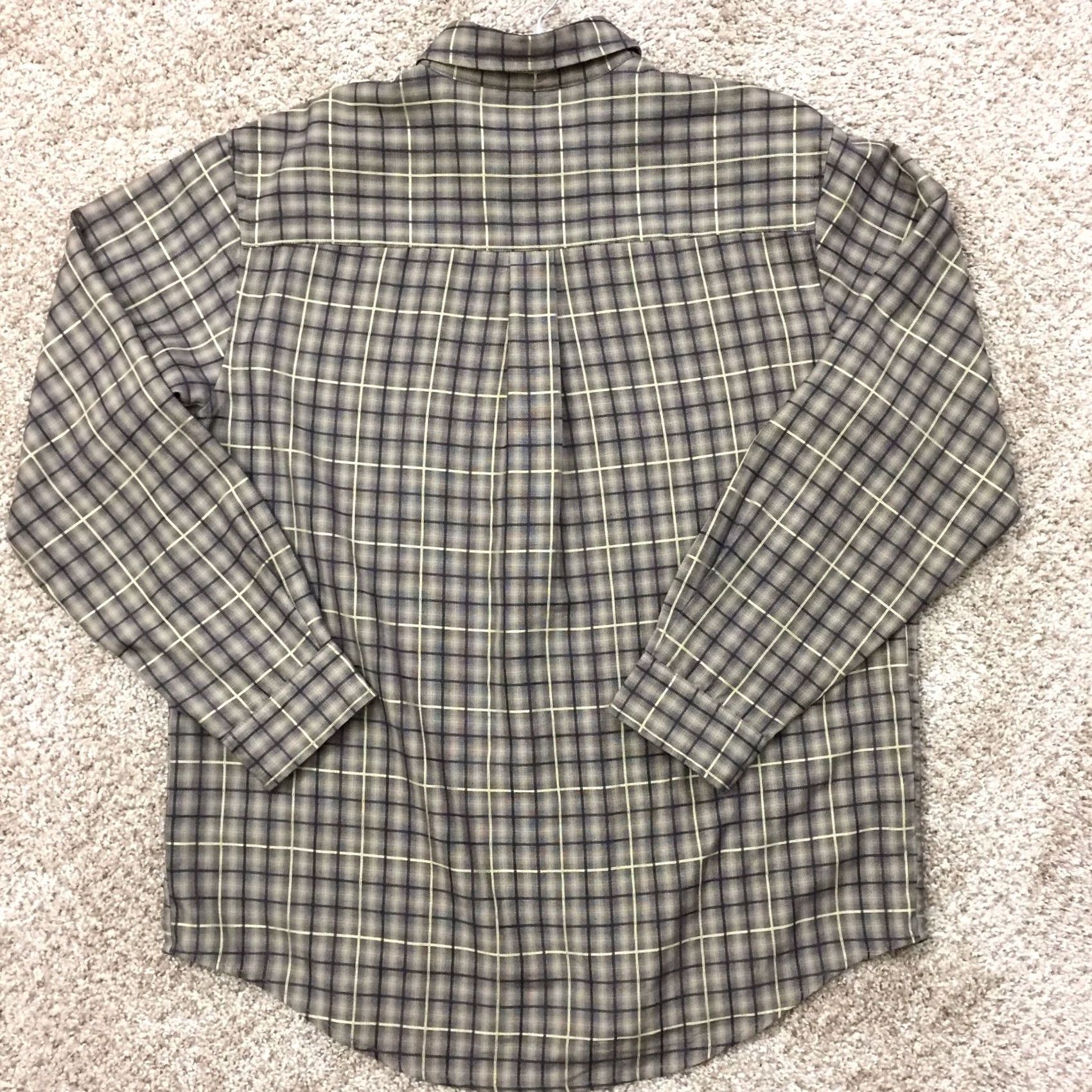 Vintage Consensus Shirt Mens Large Beige Black Plaid Long Sleeve Button Up Microfiber Size US L / EU 52-54 / 3 - 6 Thumbnail