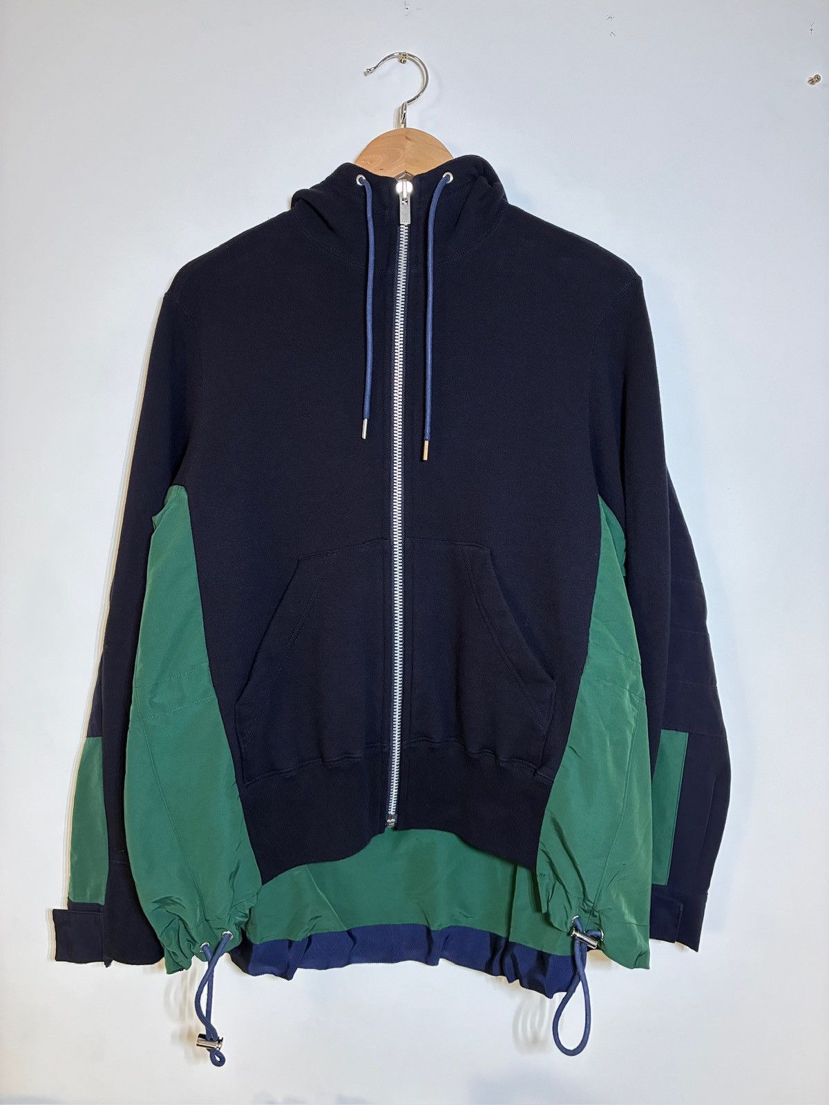 Sacai Hybrid Panelled Hoodie Zip Light Jacket