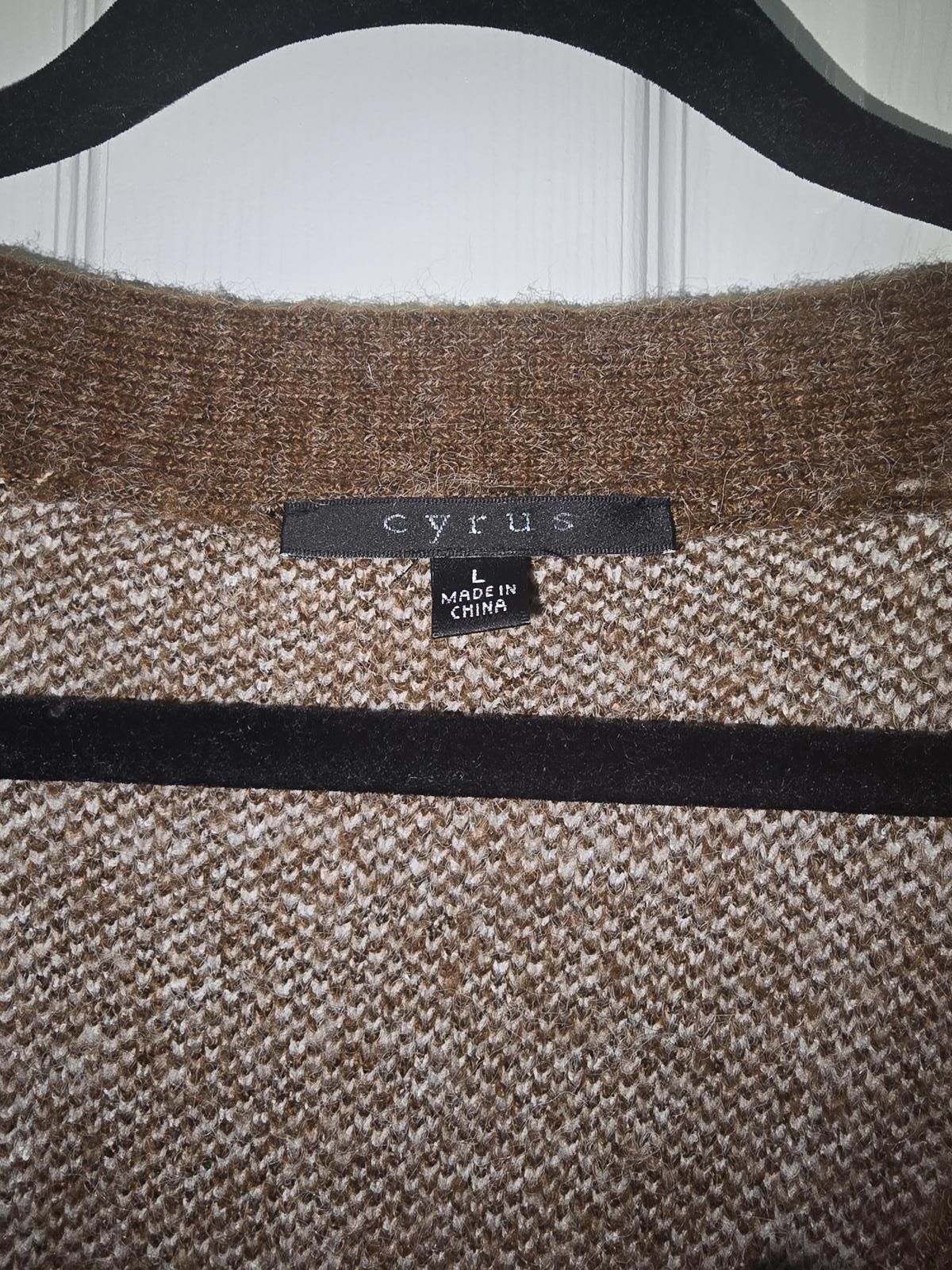 Caruso Cyrus Brown and White Plaid Button-Up Cardigan Sweater Size L / US 10 / IT 46 - 3 Thumbnail