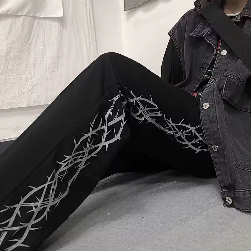 Designer × Japanese Brand Punk Loose Harajuku Gothic Hip Hop Sweatpants Trousers Size US 30 / EU 46 - 3 Thumbnail