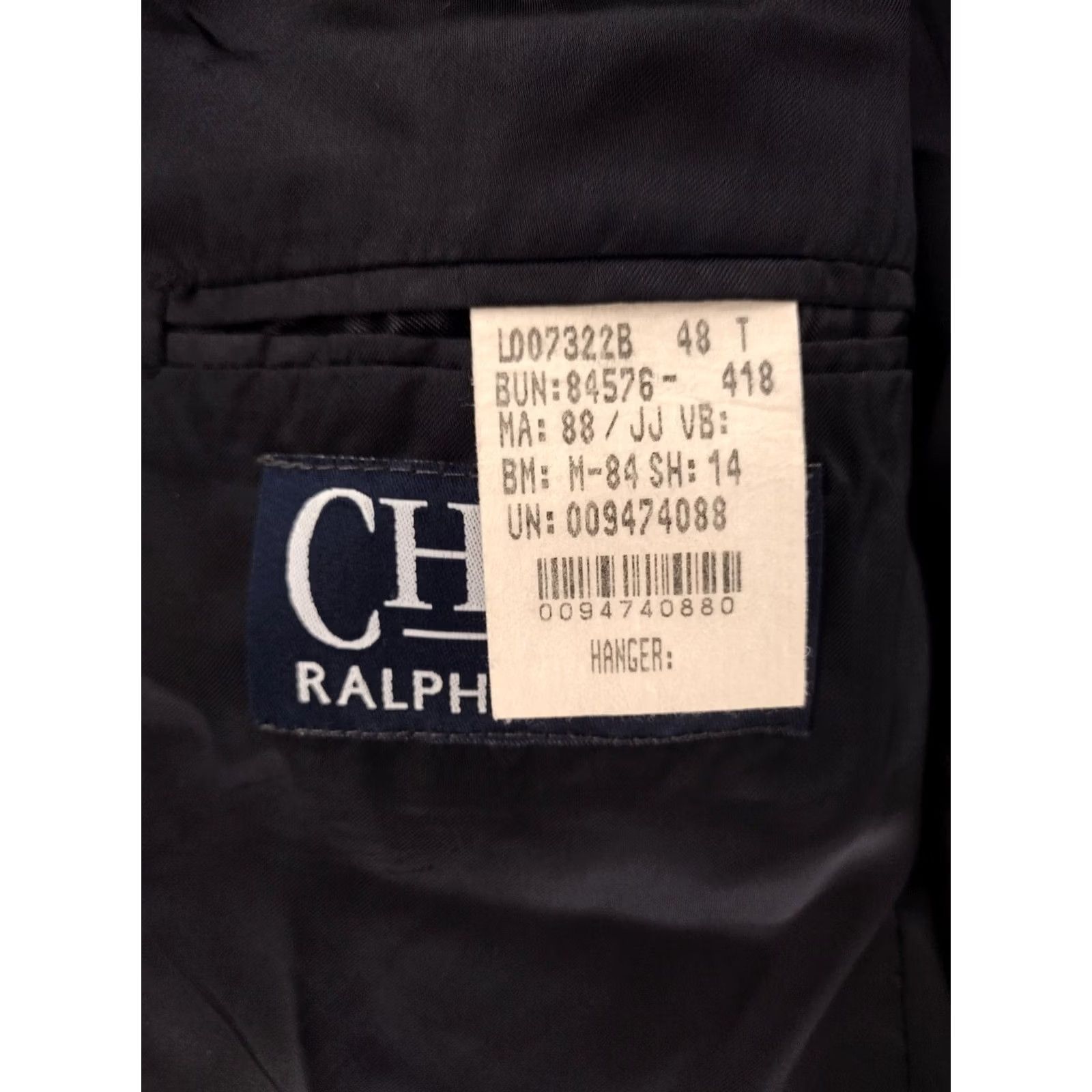 Chaps VINTAGE Chaps Blazer Mens 48T Jacket Coat Wool Black Notch Single-Breasted Two-Button 2 Piece Canada Dollar? Size 48R - 4 Thumbnail