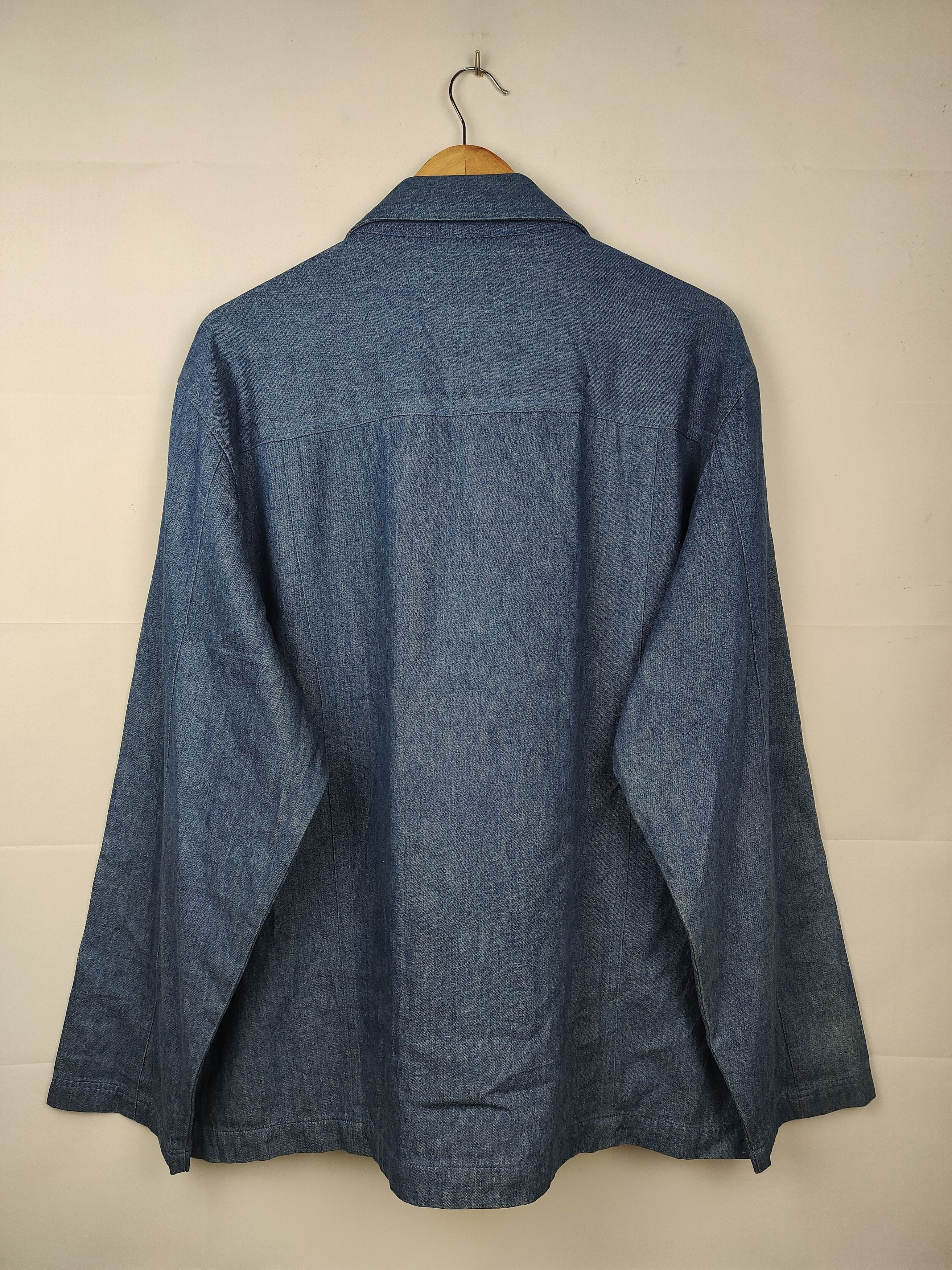 Issey Miyake × Vintage Vintage Issey Miyake Design Denim Zipper Jacket Size US XL / EU 56 / 4 - 4 Thumbnail