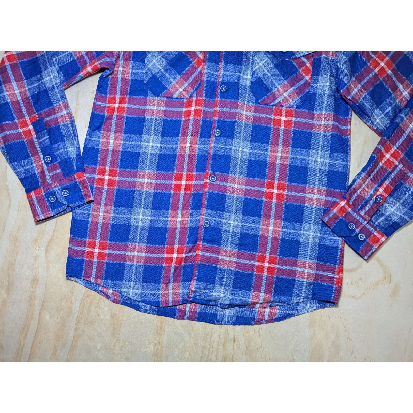 Dixxon Dixxon Men's Medium Red Green Show Flannel Blue Red Size US M / EU 48-50 / 2 - 2 Thumbnail