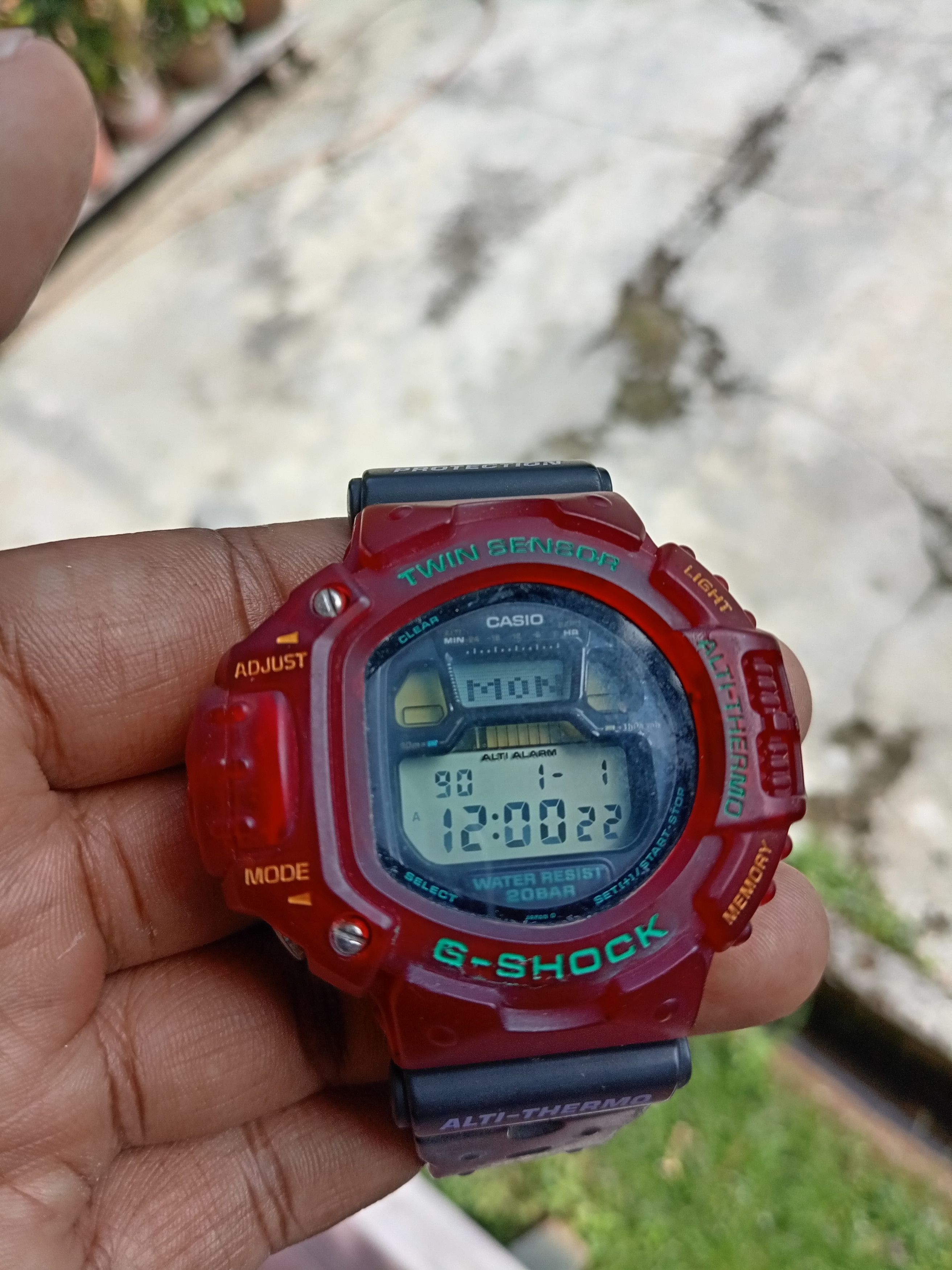 Pre-owned Casio X G Shock Casio G-shock Dw6700 Skyforce Digital Watch In Reds