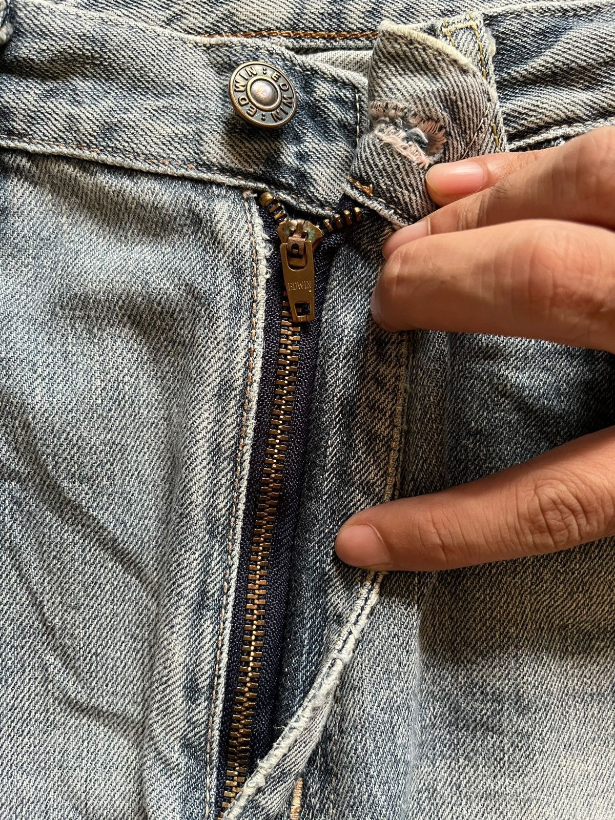 Edwin × Japanese Brand SALES🔥Vintage Japanese Edwin Faded Distress Loose Jeans Size US 30 / EU 46 - 3 Thumbnail
