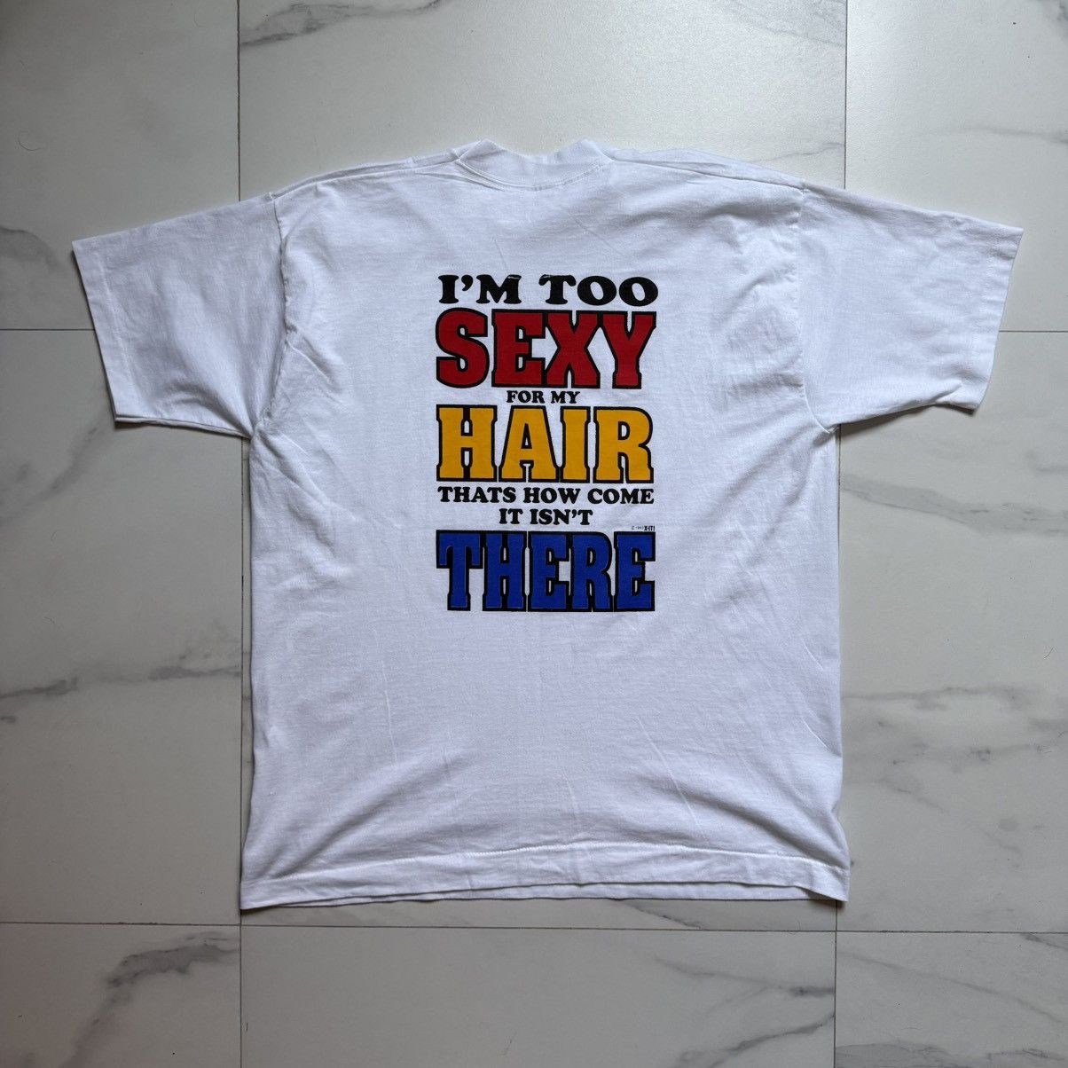 Vintage Vintage Bald Spot Funny Graphic T-Shirt Size US XL / EU 56 / 4 - 3 Thumbnail