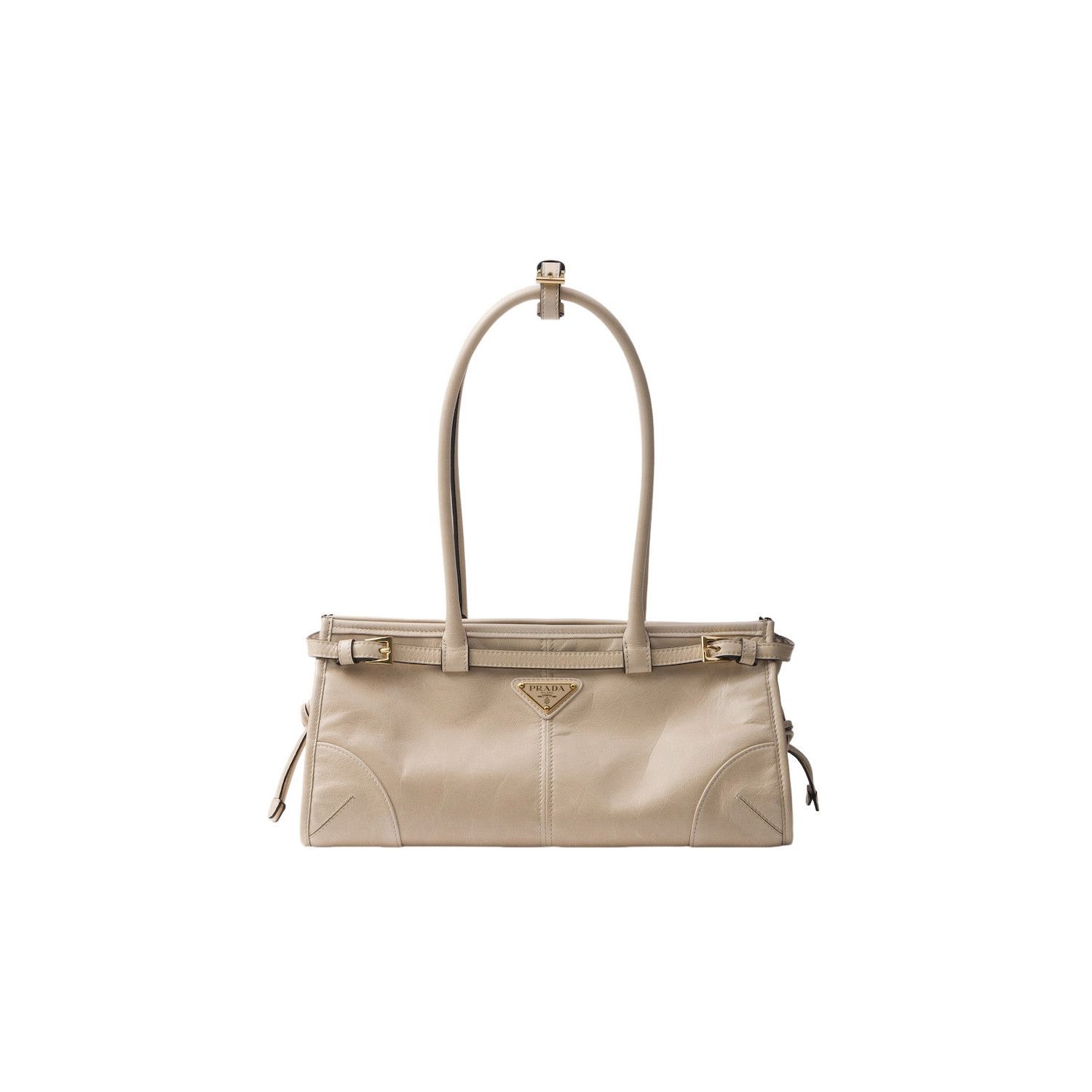 Prada PRADA Bonnie Medium $3500 Travertine Leather Top Handle Bag Size ONE SIZE - 1 Thumbnail