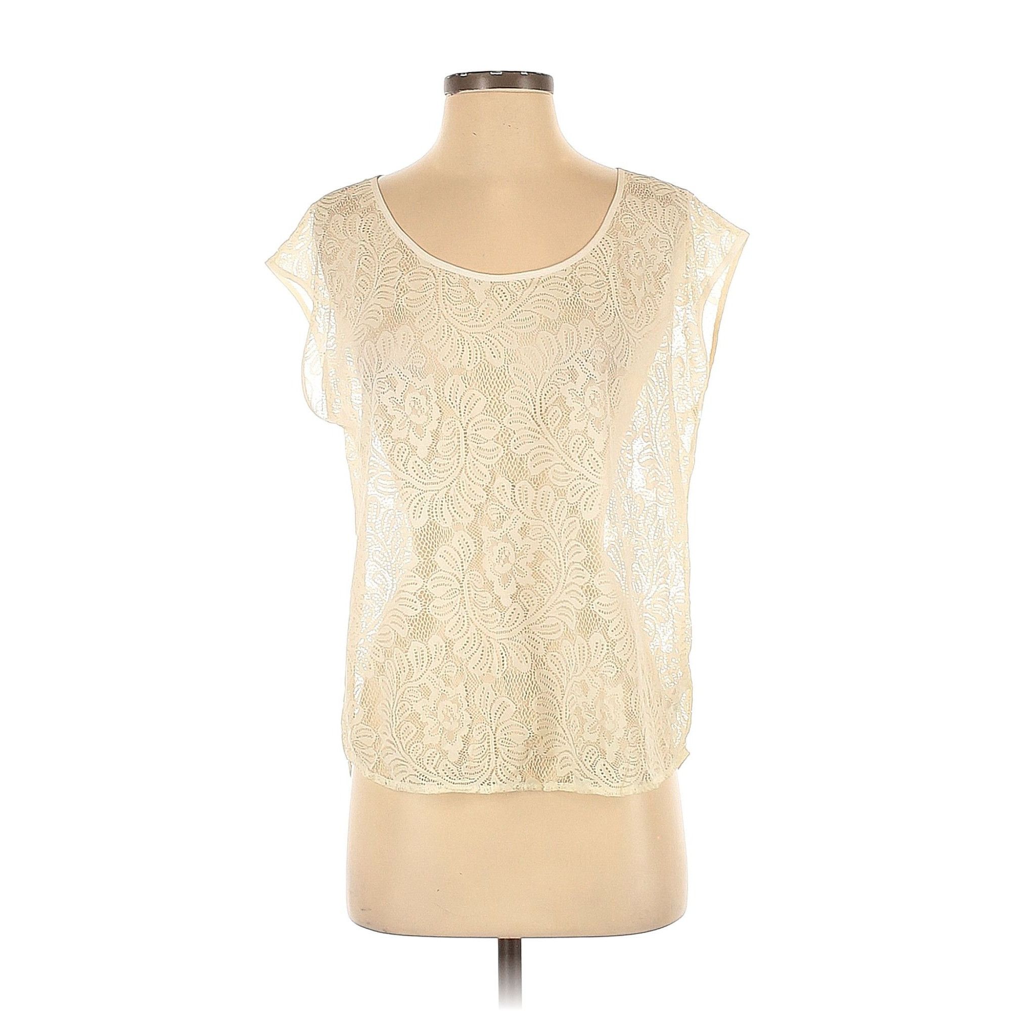 Express Women's Express Off White Sheer Floral Shirt Blouse Size XS Size XS / US 0-2 / IT 36-38 - 1 Thumbnail