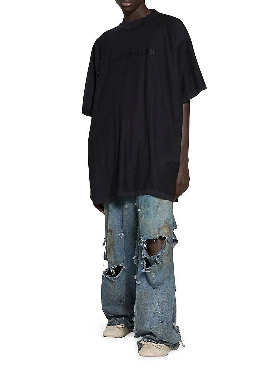 Balenciaga o1in1g0324 Mirror Balenciaga T-Shirt Oversized in Black Size US M / EU 48-50 / 2 - 8 Thumbnail