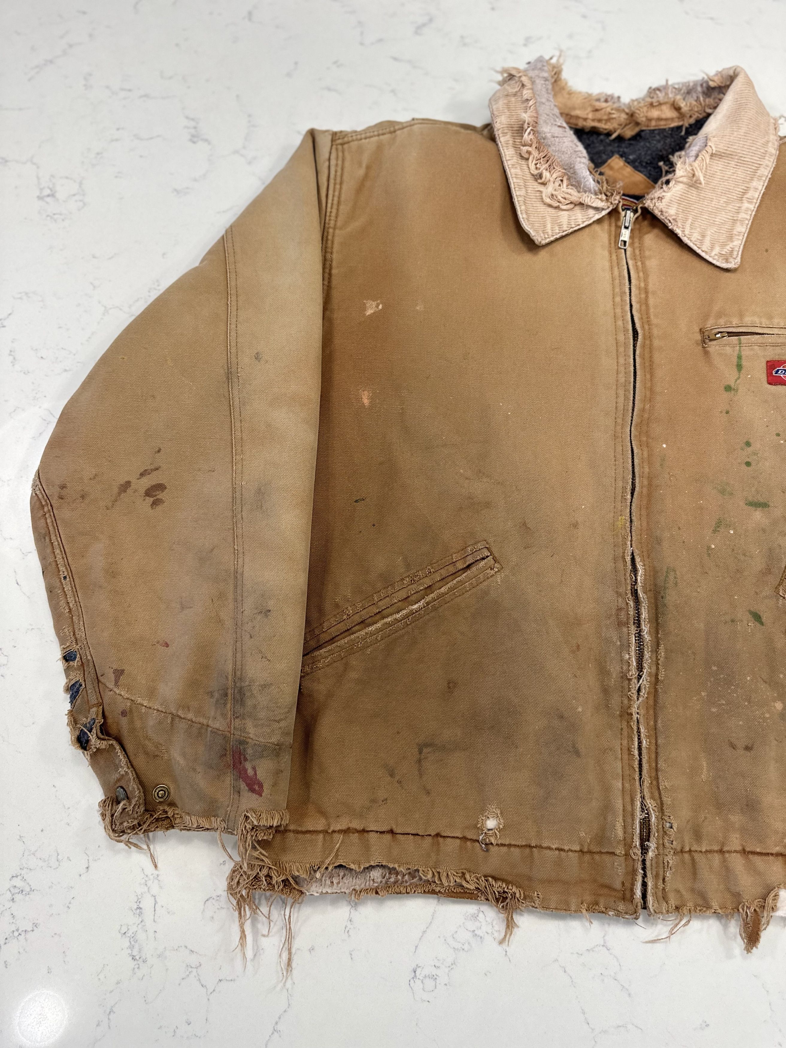 Carhartt × Dickies × Vintage VINTAGE 90s DICKIES DETROIT JACKET SZ L TAN THRASHED Size US L / EU 52-54 / 3 - 4 Thumbnail