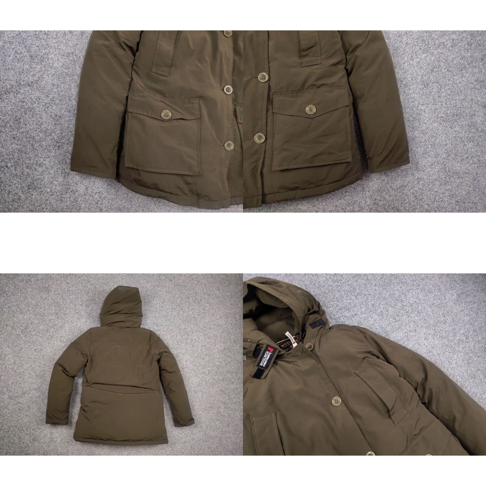 Vintage Woolrich Arctic Parka Womens Jacket Down Hooded 4 Pocket Nylon Canvas Green Winter Medium Regular Size M / US 6-8 / IT 42-44 - 8 Thumbnail