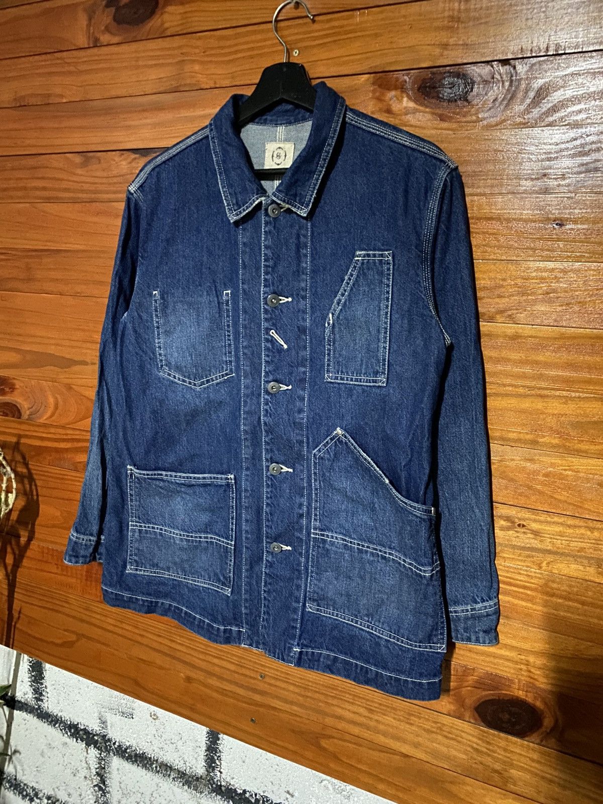 Japanese Brand Samansa Mos2 Jeans Indigo Denim Chore Jacket Workwear Style Size M / US 6-8 / IT 42-44 - 4 Thumbnail