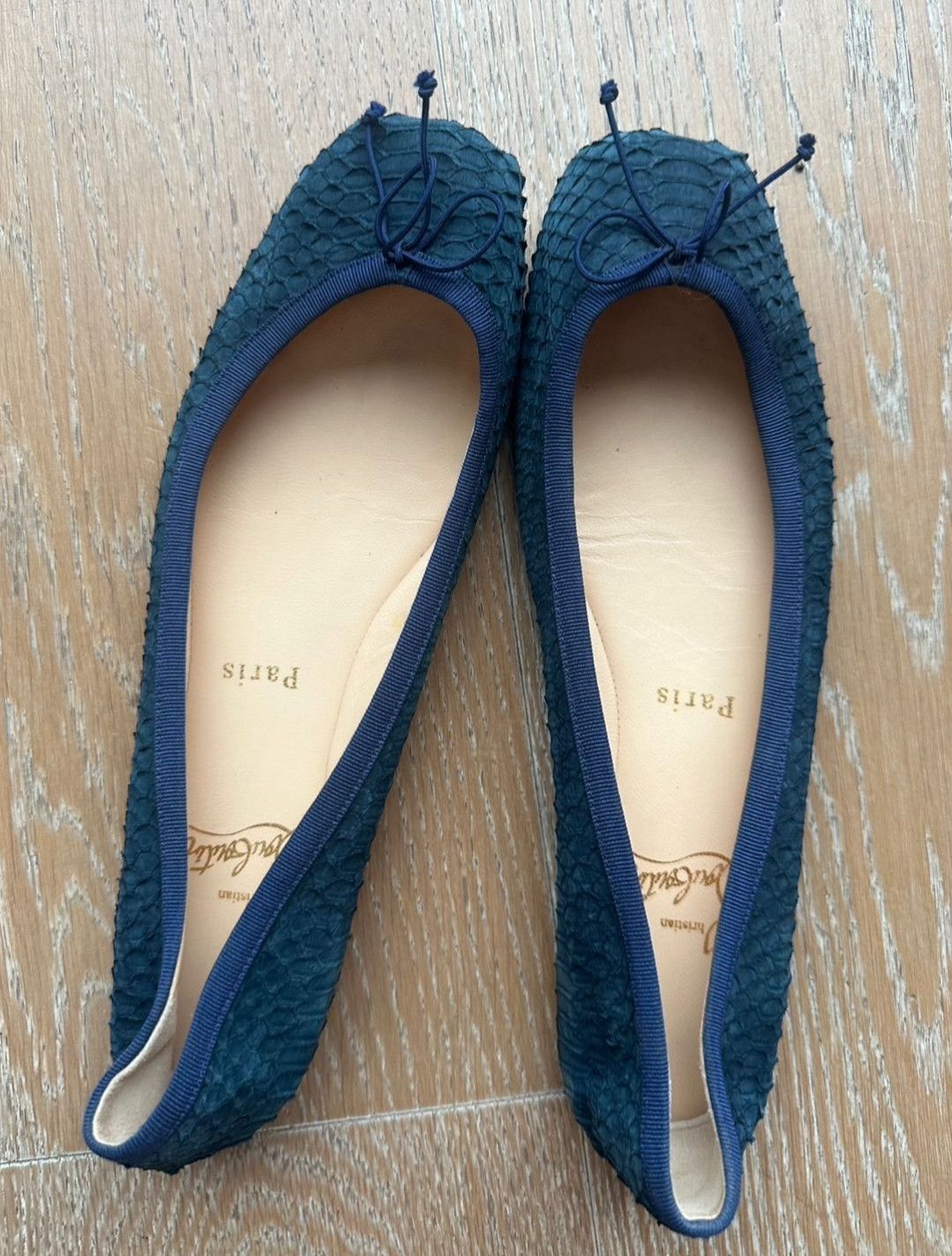 Christian Louboutin Christian Louboutin Blue Python Leather Rosella Ballet Flats Size US 8.5 / IT 38.5 - 2 Thumbnail