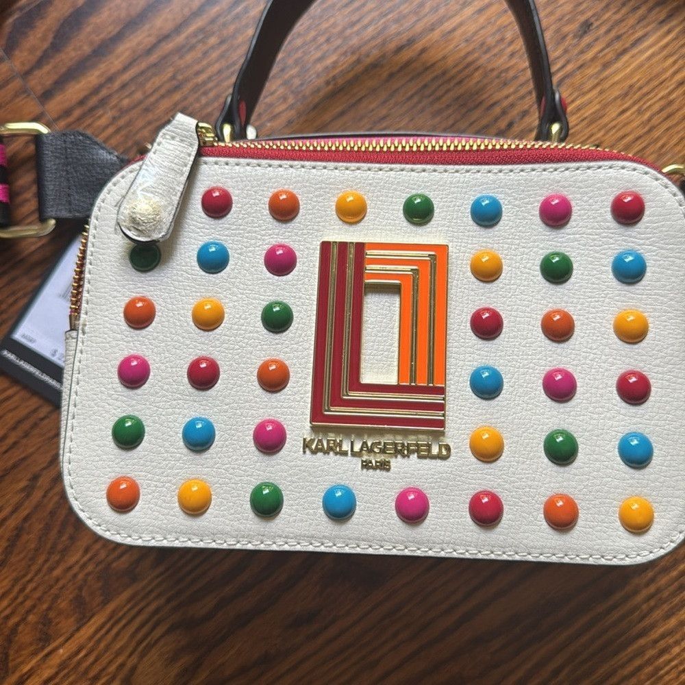 Karl Lagerfeld KARL LAGERFELD PARIS, White Simone Crossbody Bag. Multicolo Size ONE SIZE - 3 Thumbnail