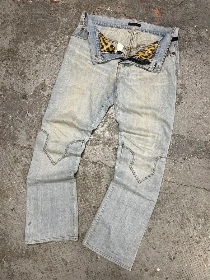 Roberto Cavalli AW2000 Roberto Cavalli Blue Denim Royal Bootcut Jeans Size US 33 - 6 Thumbnail