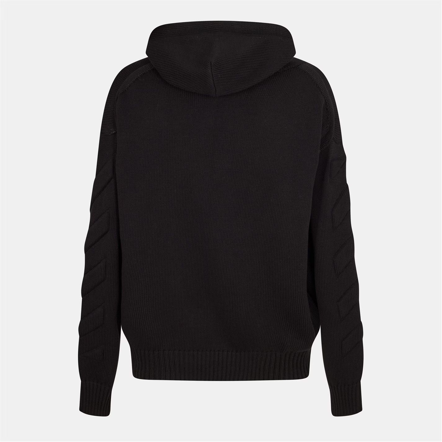 Off-White o1g2r1mq0226 Graphic Knitted Hoodie In Black Size US L / EU 52-54 / 3 - 2 Thumbnail