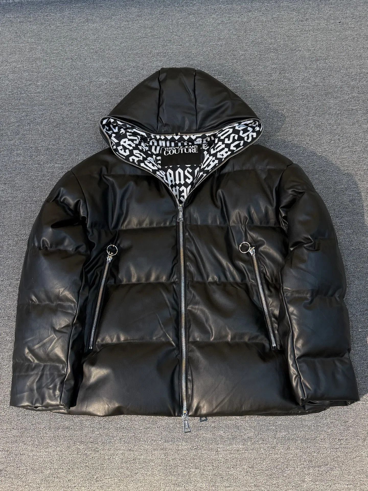 VERSACE JEANS COUTURE Hooded Down Jacket.