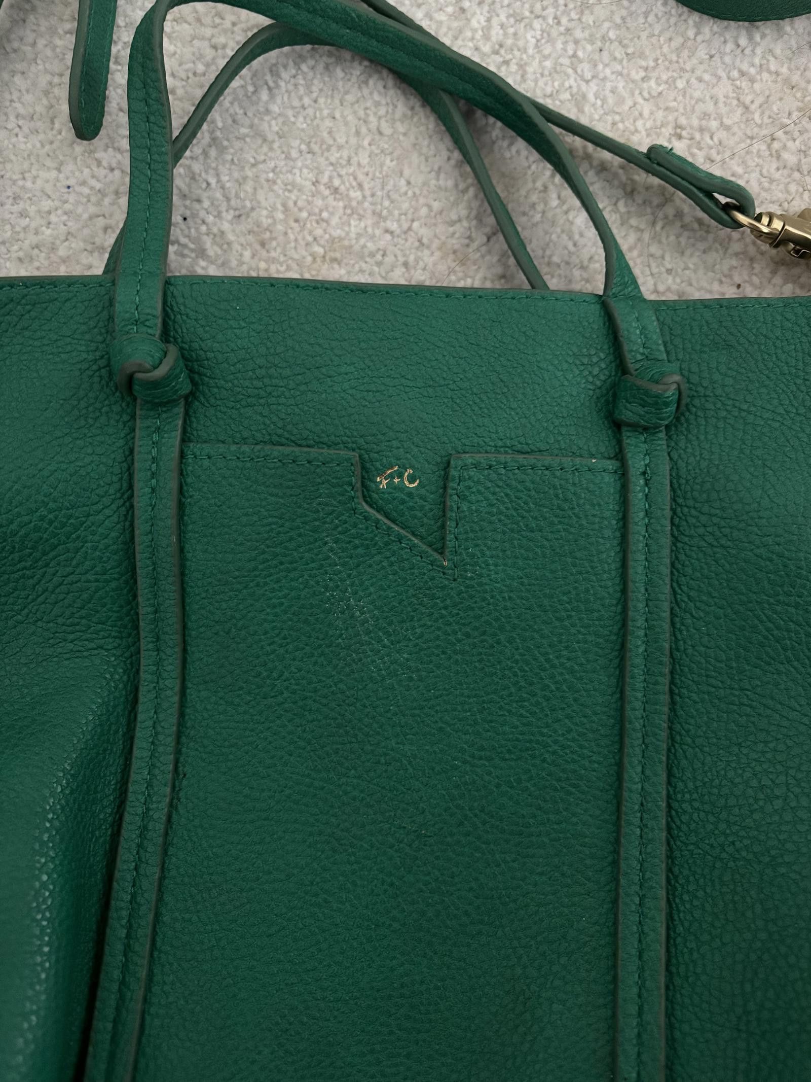 Designer EUC Green Leather Handbag by Foley and Corinna Anthropologie Size ONE SIZE - 4 Thumbnail