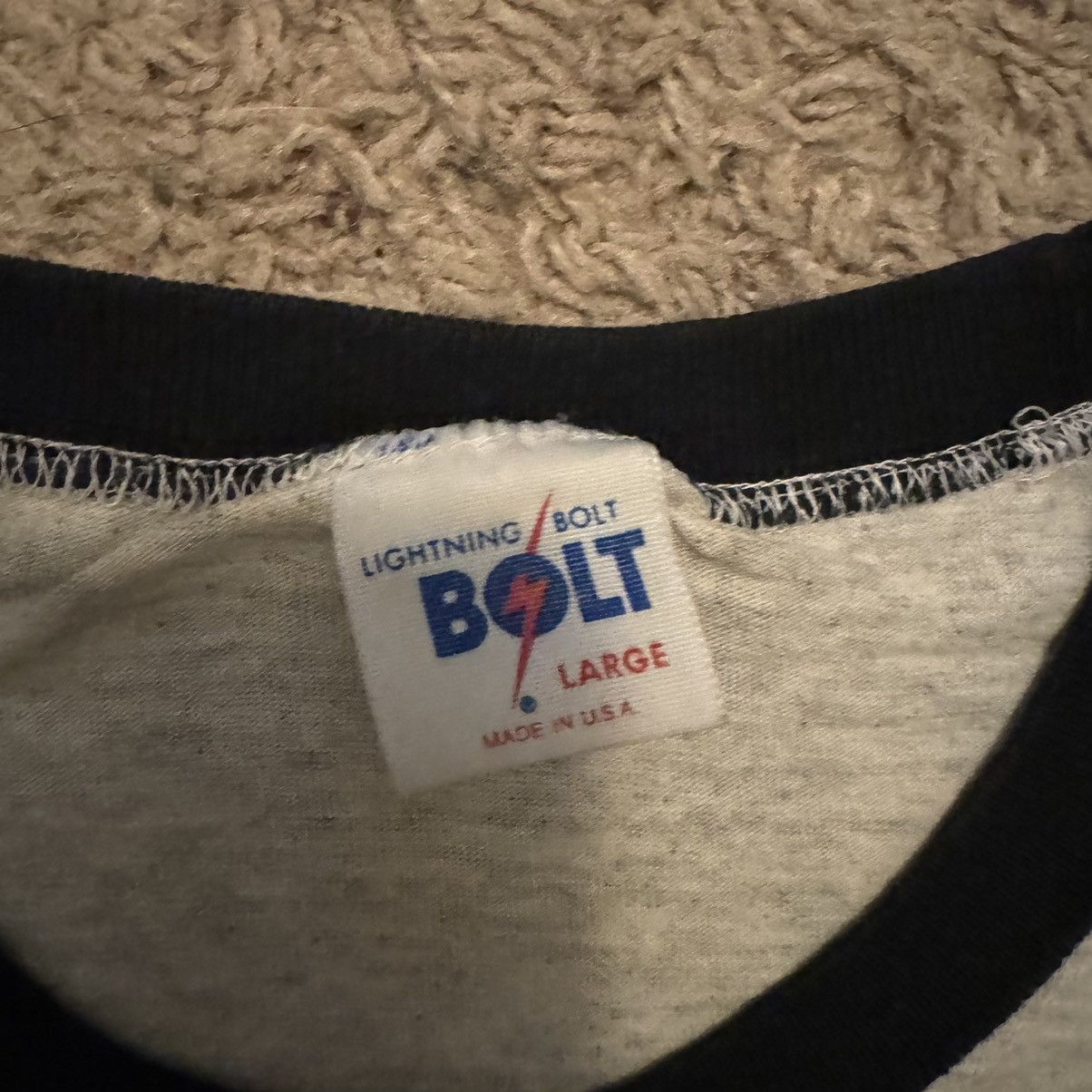 Lightning Bolt VINTAGE LIGHTNING BOLT SURF BRAND BASEBALL TEE! Size US L / EU 52-54 / 3 - 7 Thumbnail