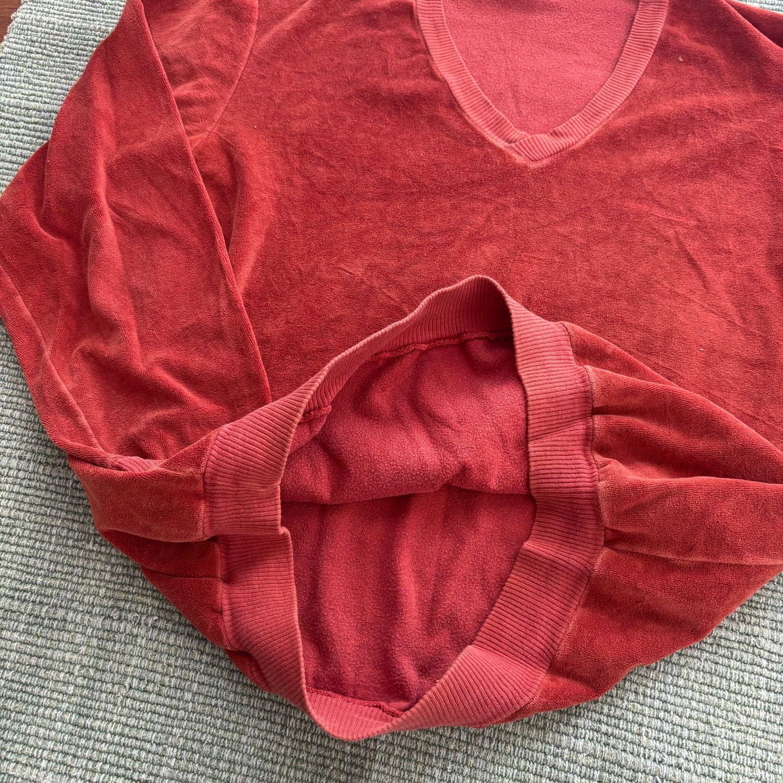 Jantzen × Vintage Vintage 70s jantzen red velvet sweater size xl Size US XL / EU 56 / 4 - 8 Thumbnail