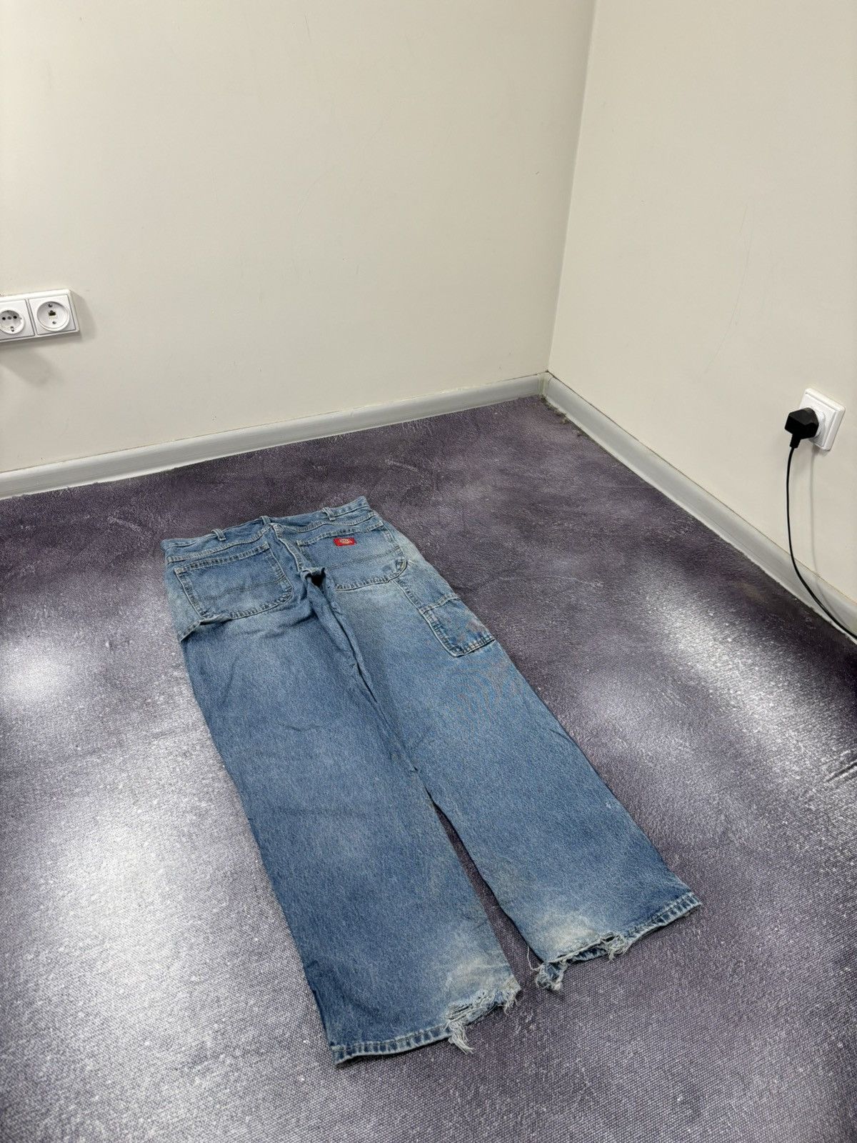 Dickies Vintage Dickies Y2K Faded Light Blue Denim Work Baggy Jeans Size US 31 - 3 Thumbnail