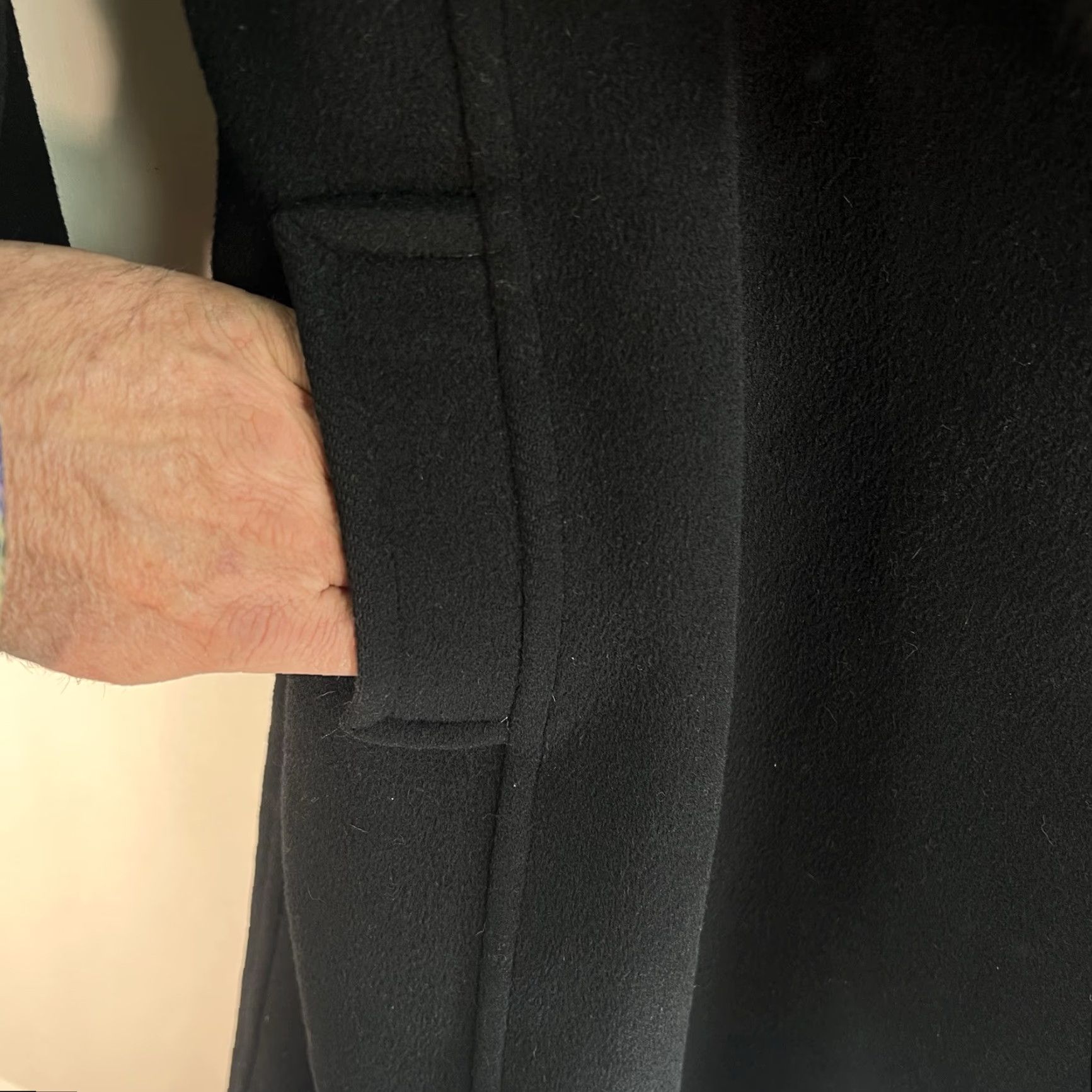 Vintage VINTAGE Forstmann 100% Wool Mink Fur Collar Coat Eveningwear Womens Size L Black 1960s Size L / US 10 / IT 46 - 4 Thumbnail