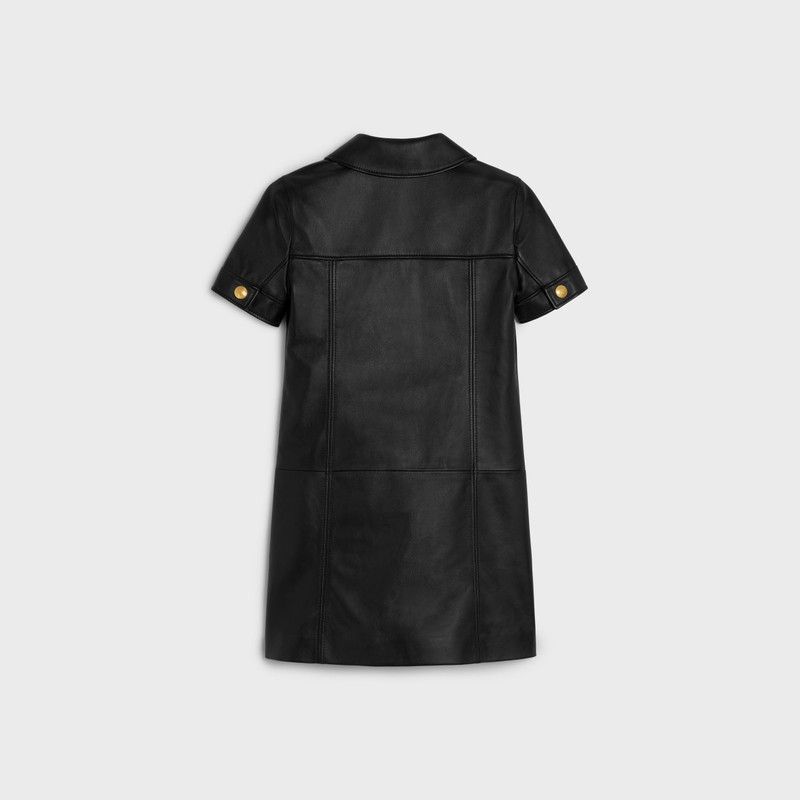 Celine o1bcso1str0126 2L116583C Soft Lambskin Mini Dress in Black Size M / US 6-8 / IT 42-44 - 2 Thumbnail
