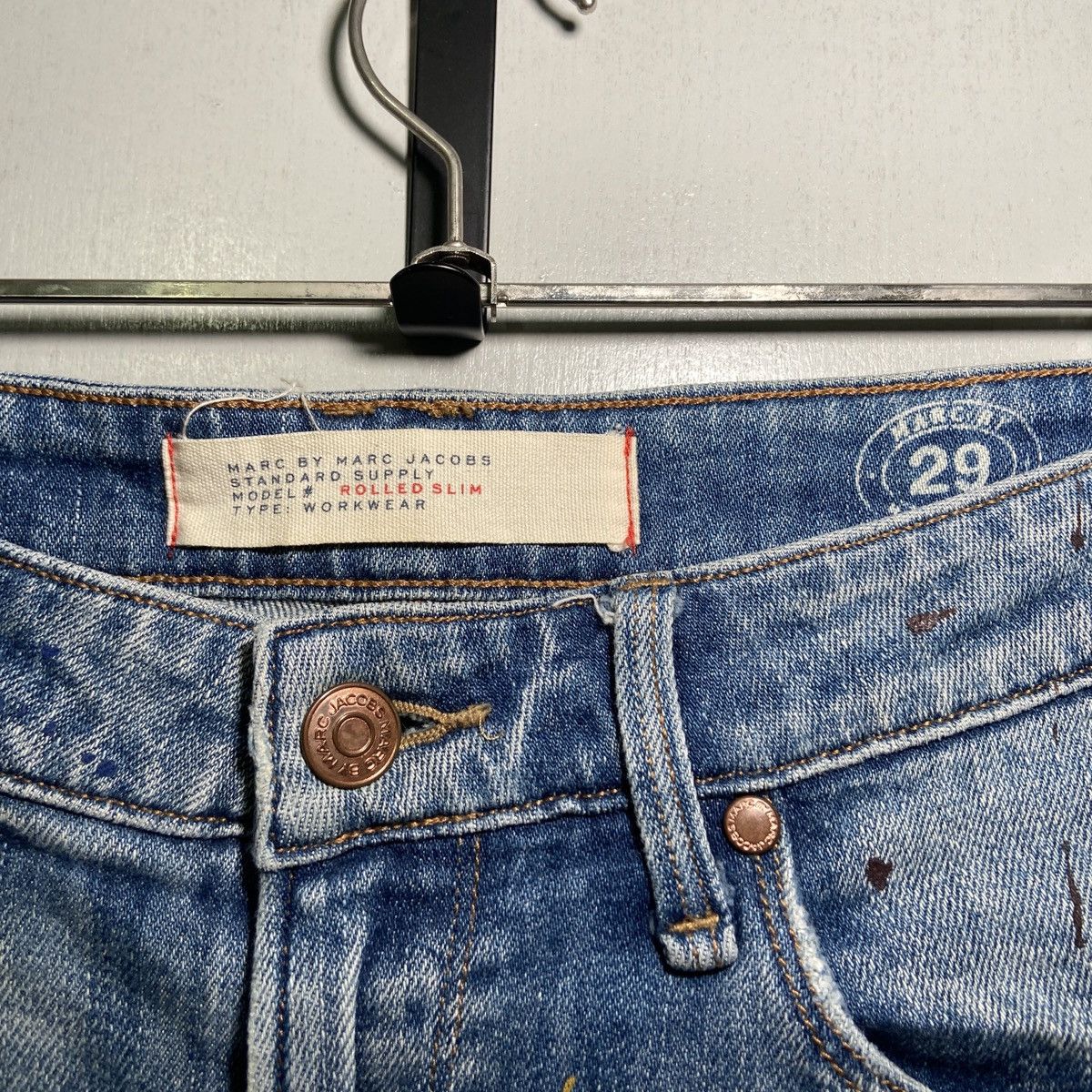 Marc Jacobs × Marc by Marc Jacobs Marc by Marc Jacob Painter Rolled Slim Jeans Size 29" - 4 Thumbnail
