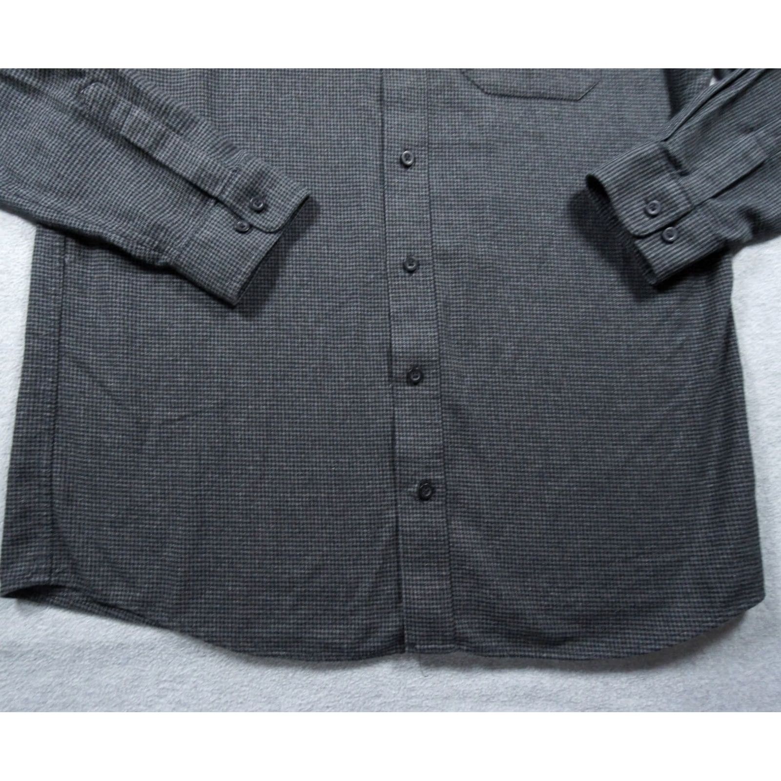 Vintage LL Bean Shirt Mens Large Tall Gray Button Up Houndstooth Slightly Fitted 508222 Size US L / EU 52-54 / 3 - 3 Thumbnail