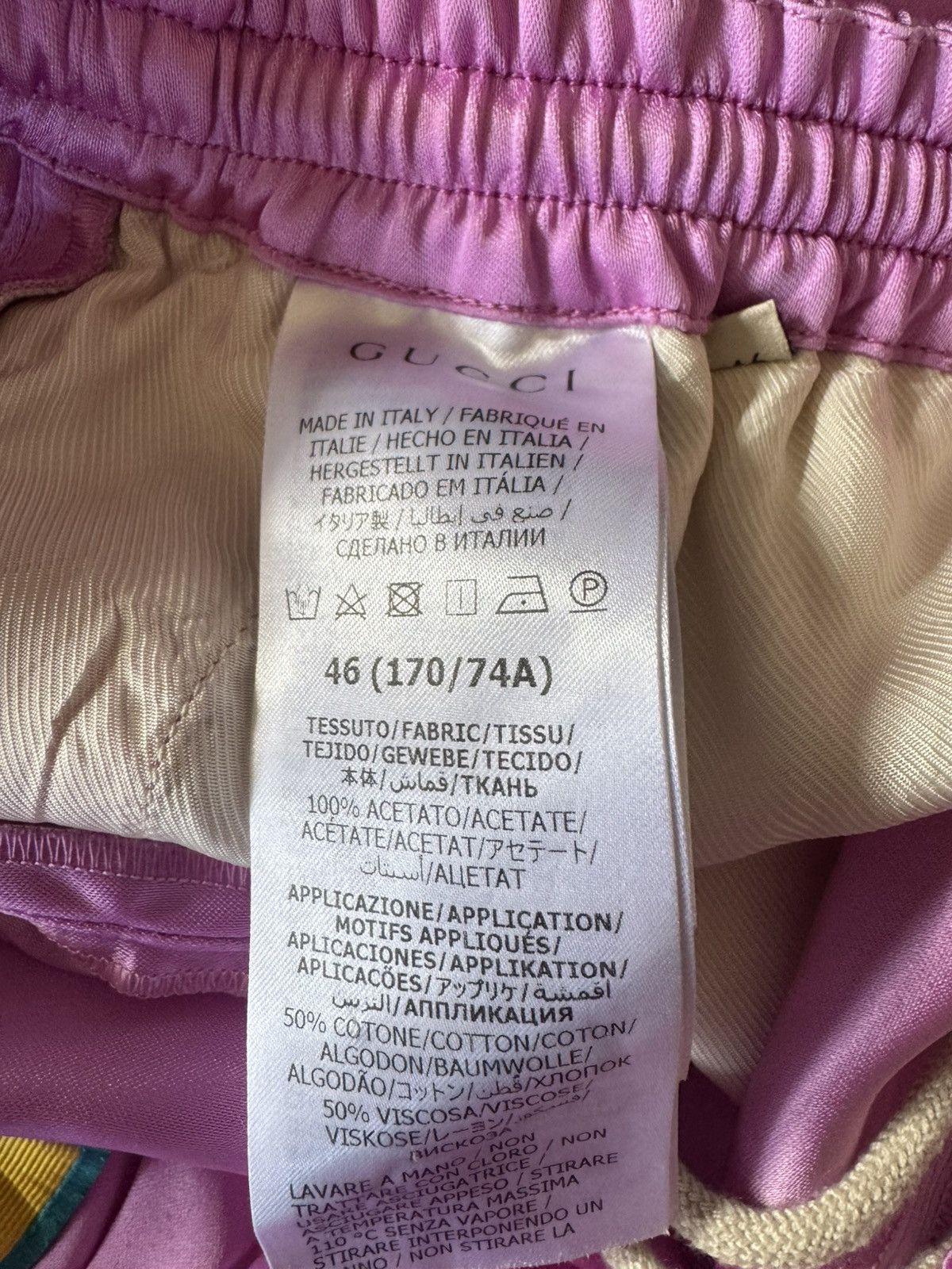 Gucci Mens Gucci Pink Silk basketball shorts Size US 31 - 4 Thumbnail