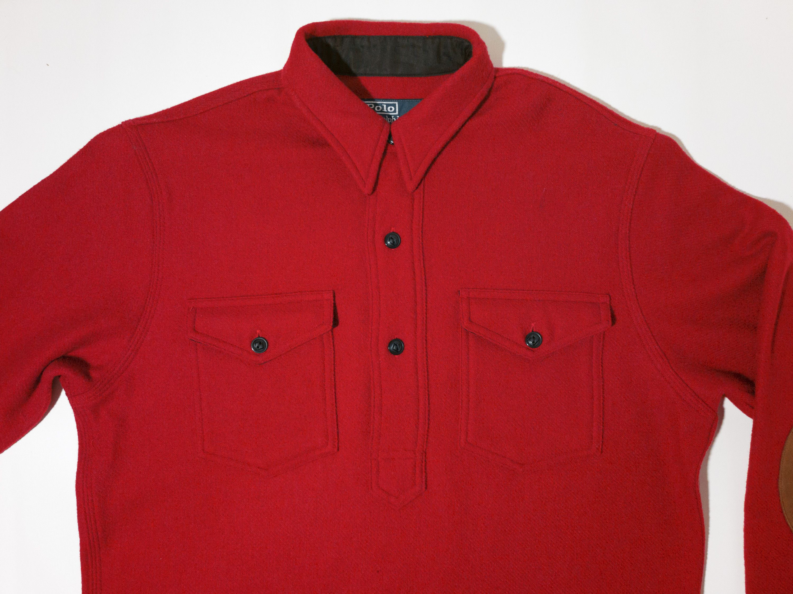 Polo Ralph Lauren MSRP~350€ Overshirt Wool Tweed + Leather, Mounties Style Red Size US S / EU 44-46 / 1 - 11 Thumbnail