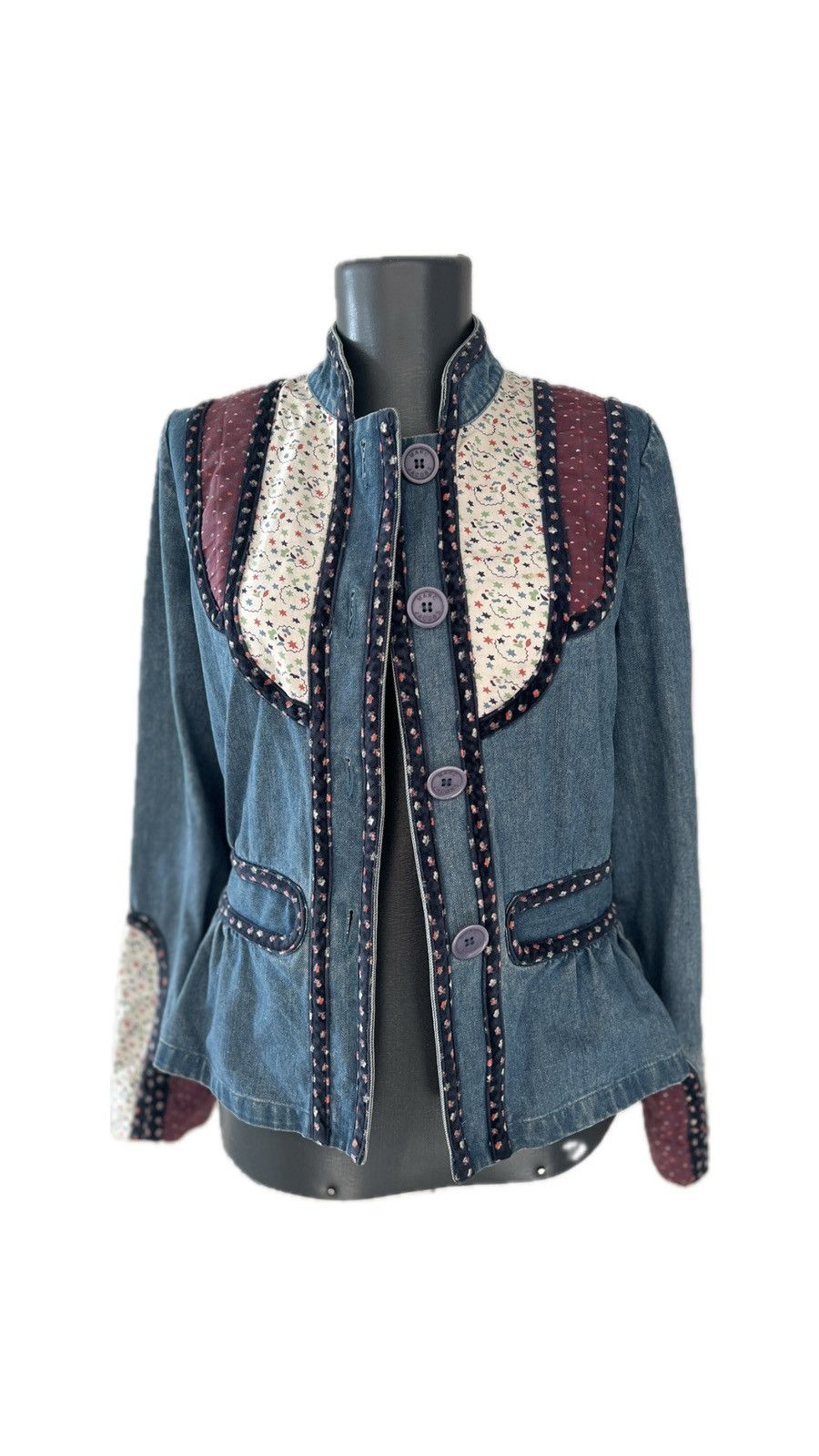 image of Marc Jacobs Patchwork Jacket in Blue, Women's (Size Small)