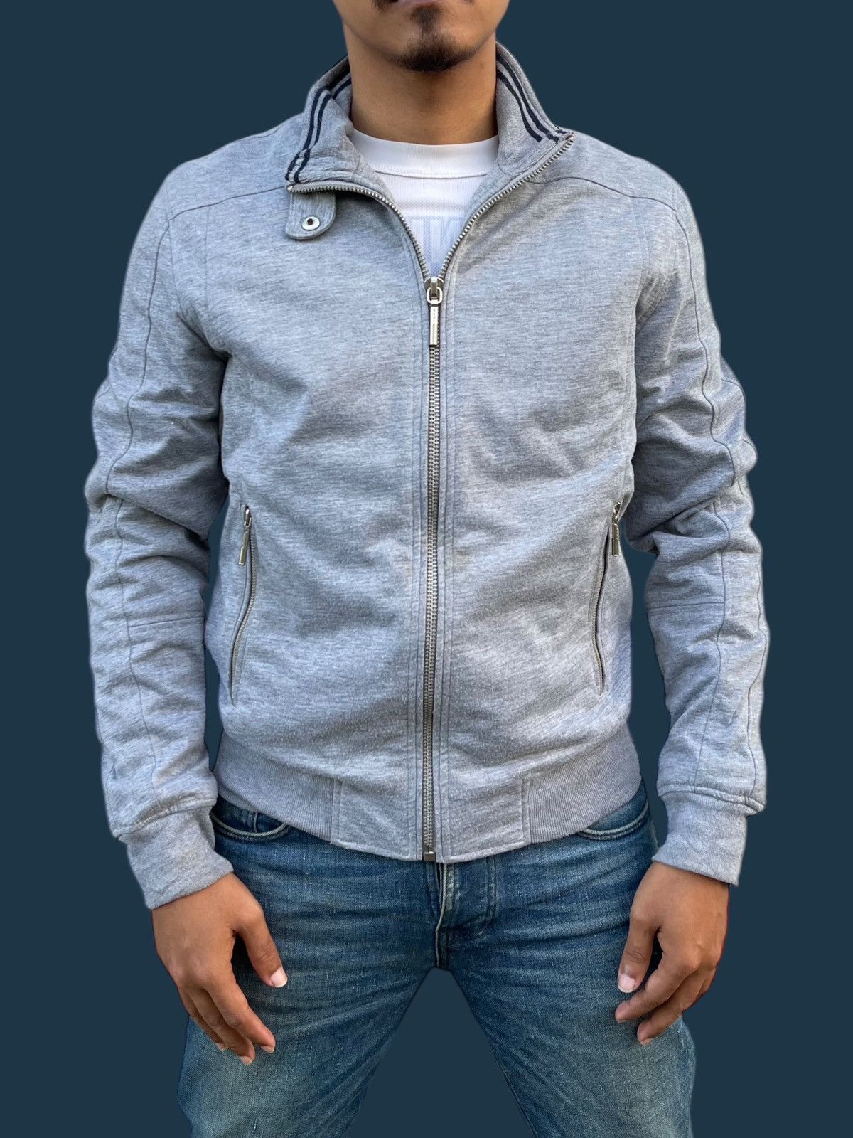 ZARA MAN SWEATER JACKET ZIP UP