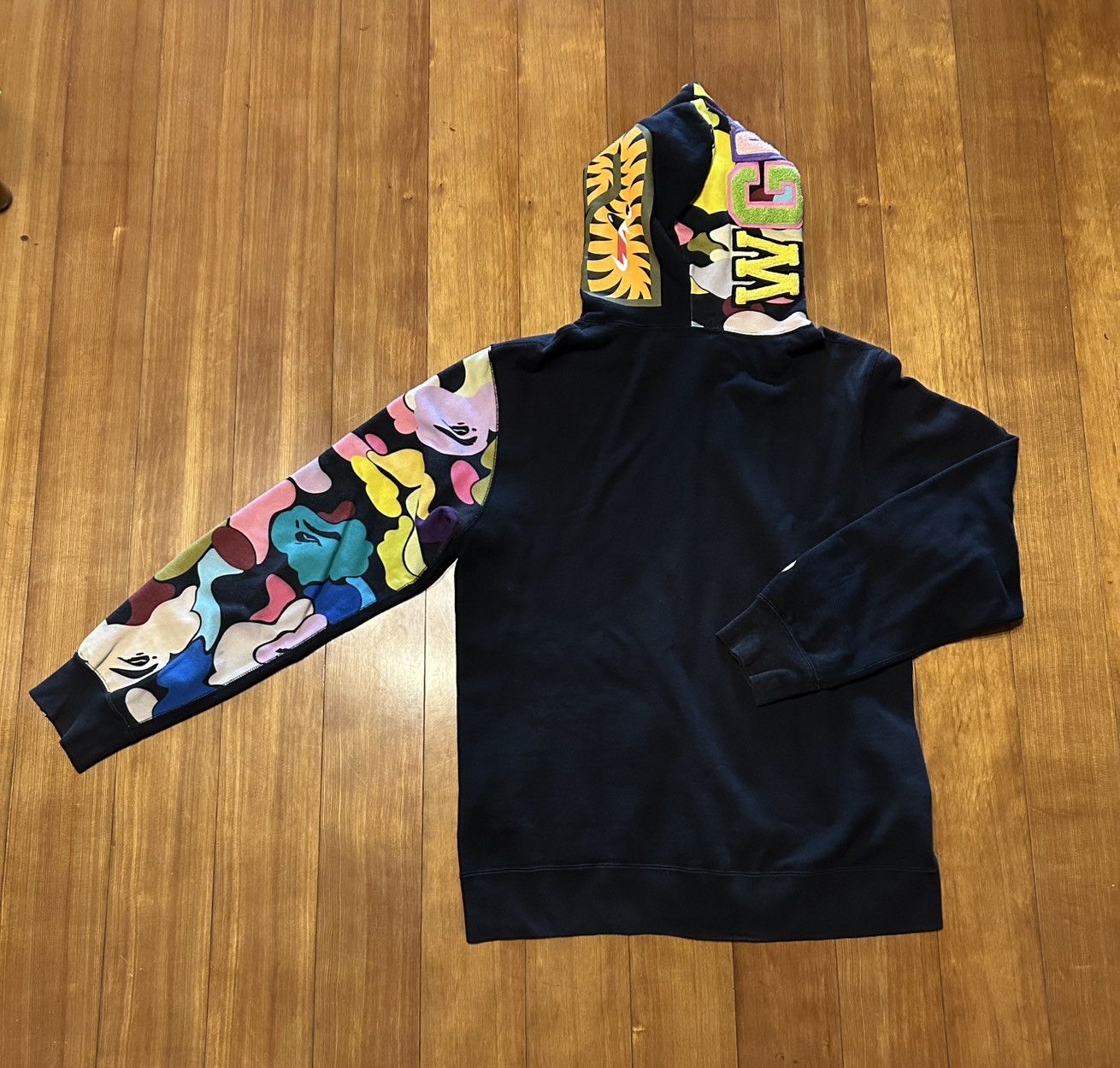 Bape Bape Black Multi Camo Half Shark Full Zip Hoodie Size US XL / EU 56 / 4 - 9 Thumbnail