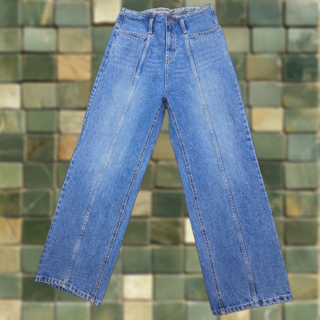 Vintage Matilda High Rise Straight Jeans 28x28 Blue Boho Relaxed Fit Womens Size 28" / US 6 / IT 42 - 1 Thumbnail