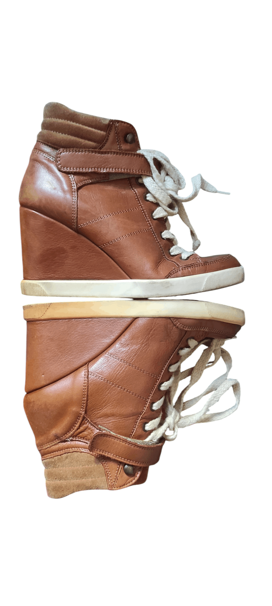 Buffalo London × Leather Buffalo London Brown leather Bull Boxer Wedge Ankle Boots Size US 7 / IT 37 - 5 Thumbnail