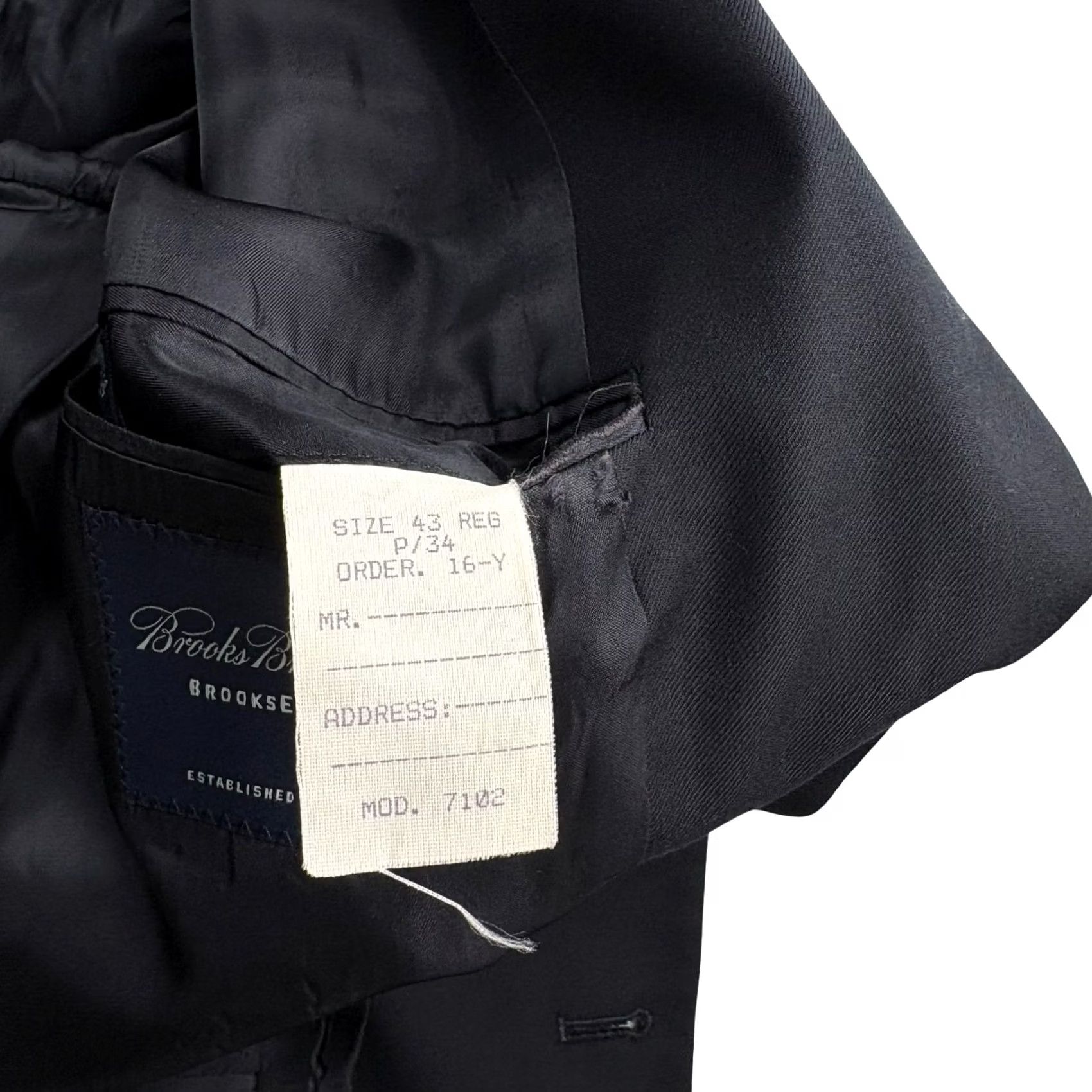 Brooks Brothers Brooks Brothers Men’s Blazer Jacket Black 43R Wool Two-Button Single-Breasted Notch Lapel Regular Fit Vintage: No - 2 Piece Set* Size 46R - 5 Thumbnail