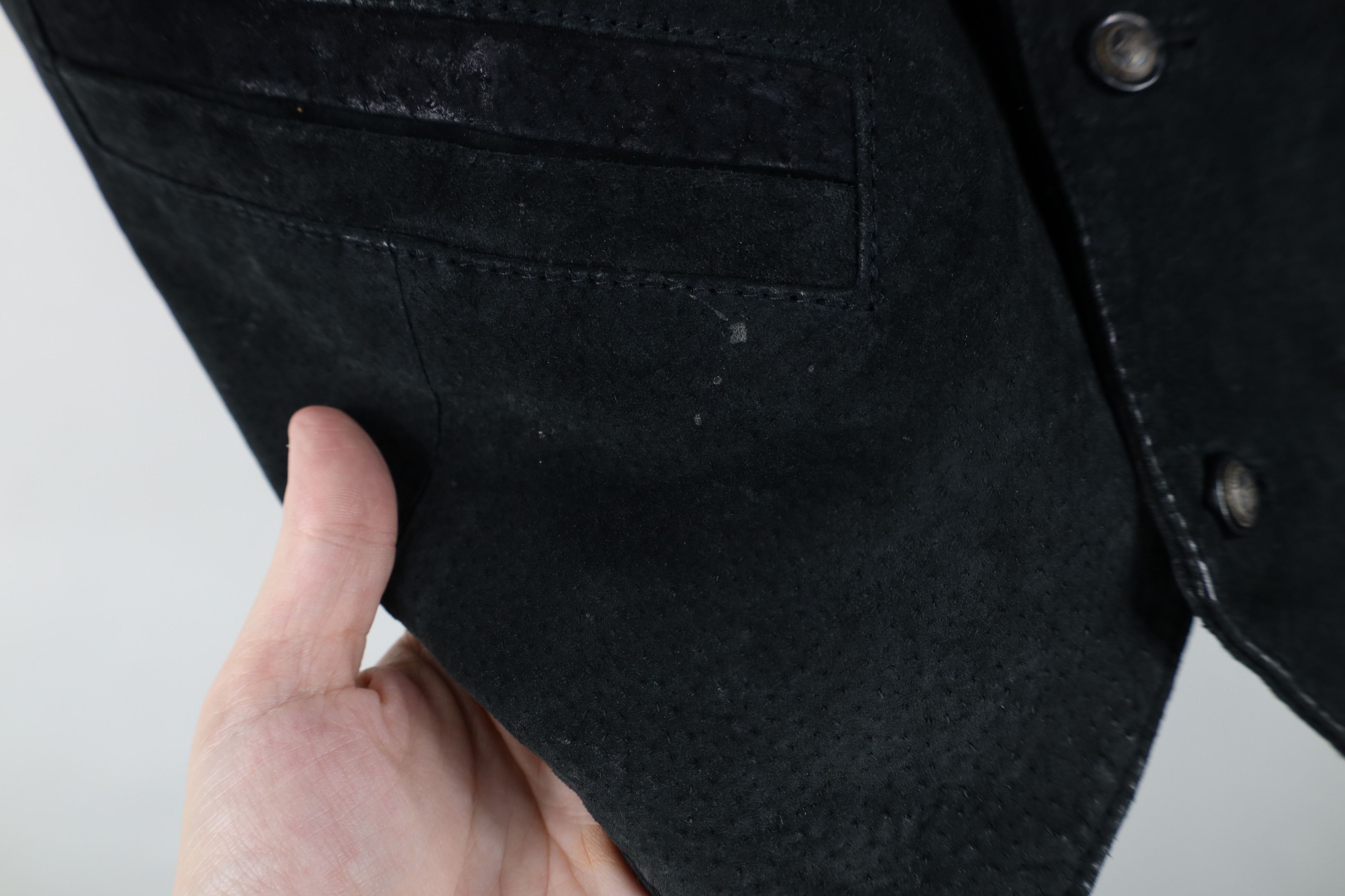 Vintage Vintage 90s Streetwear Suede Leather Vest Jacket Black Size US M / EU 48-50 / 2 - 6 Thumbnail
