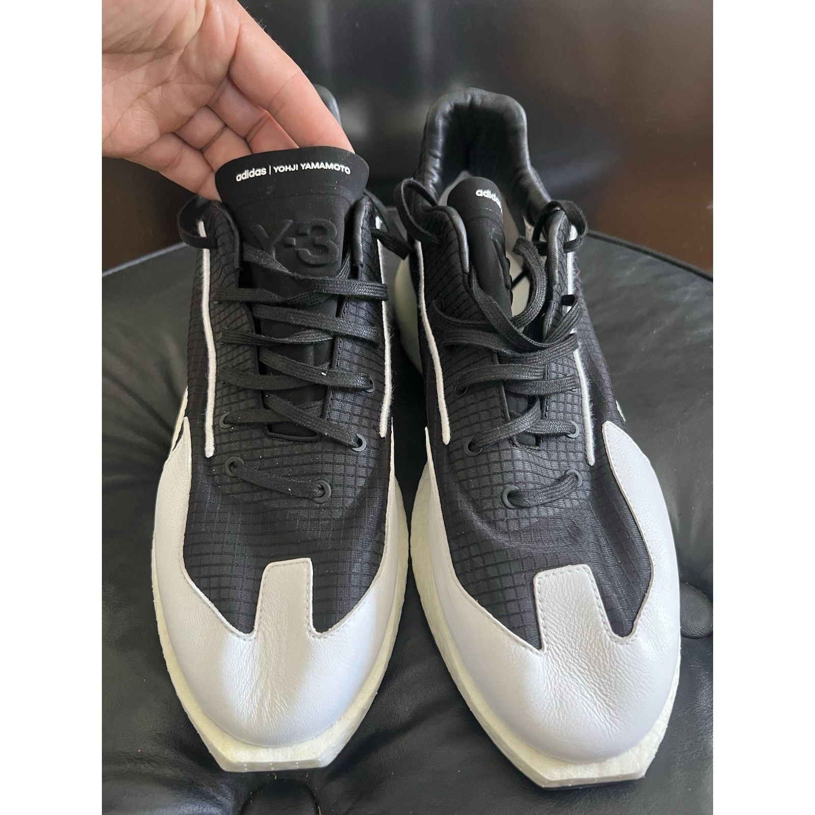 Y-3 Y-3 Black/White Knit Fabric Makura Chunky Sneakers Size 12 Size US 12 / IT 42 - 3 Thumbnail