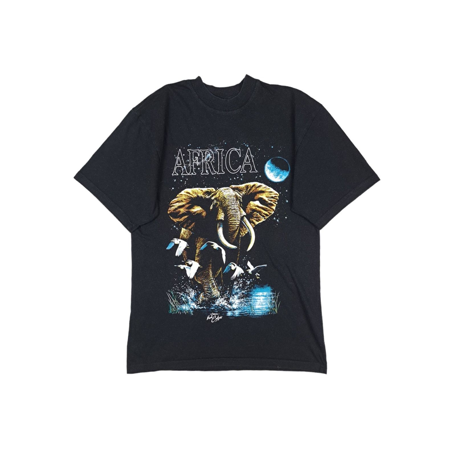Vintage 90's Vintage Elephant Africa Black T-shirt Size S Size US S / EU 44-46 / 1 - 1 Thumbnail