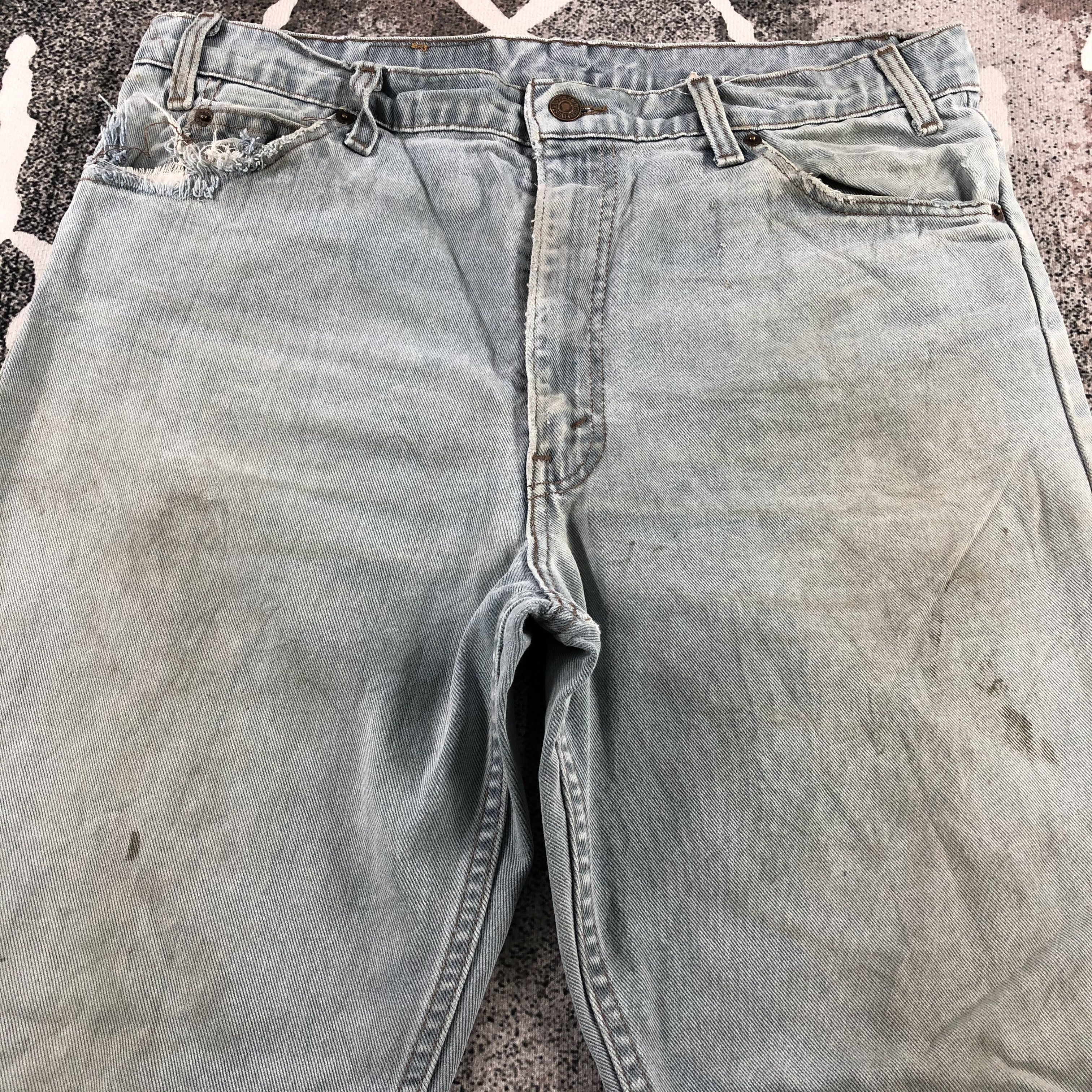 Levi's Vintage 90s Levi's 550 Jeans Dirty Blue Wash Denim KJ1046 Size US 36 / EU 52 - 3 Thumbnail